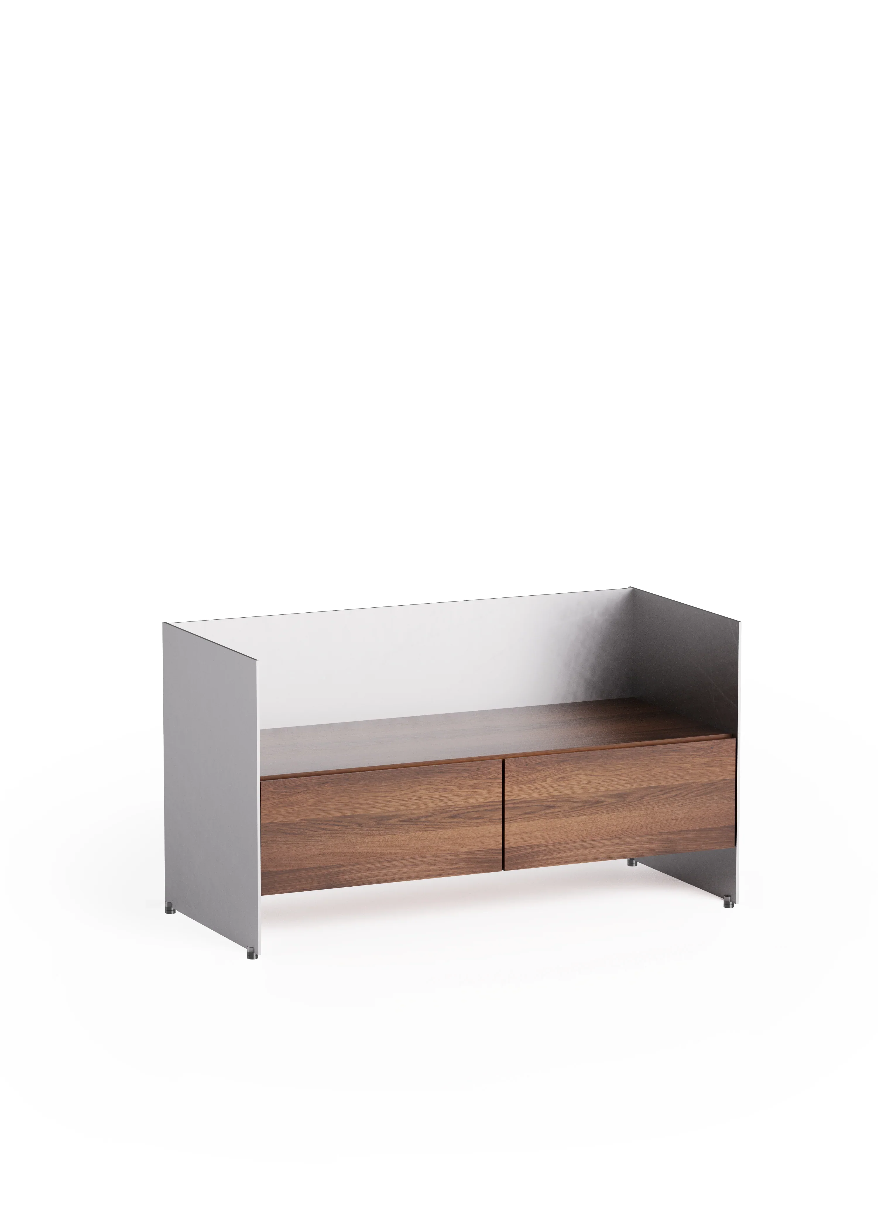 Szafka ALOOX 90 ciemne drewno dębowe z aluminiowym wykończeniem - Image 6