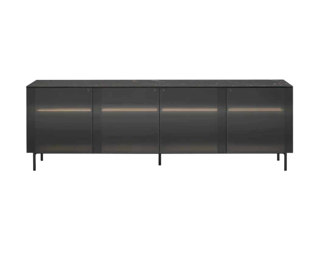 Szafka CRYSTAL czarny z brązowym szkłem - Image 3
