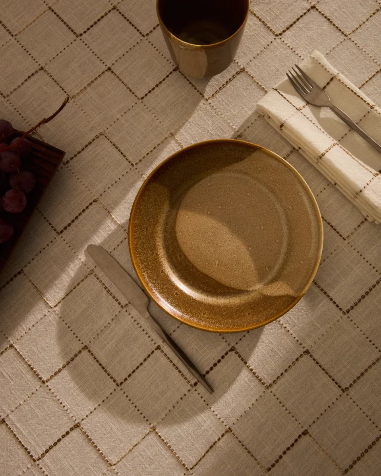 Talerz deserowy NAGOLI brązowa ceramika - Image 2