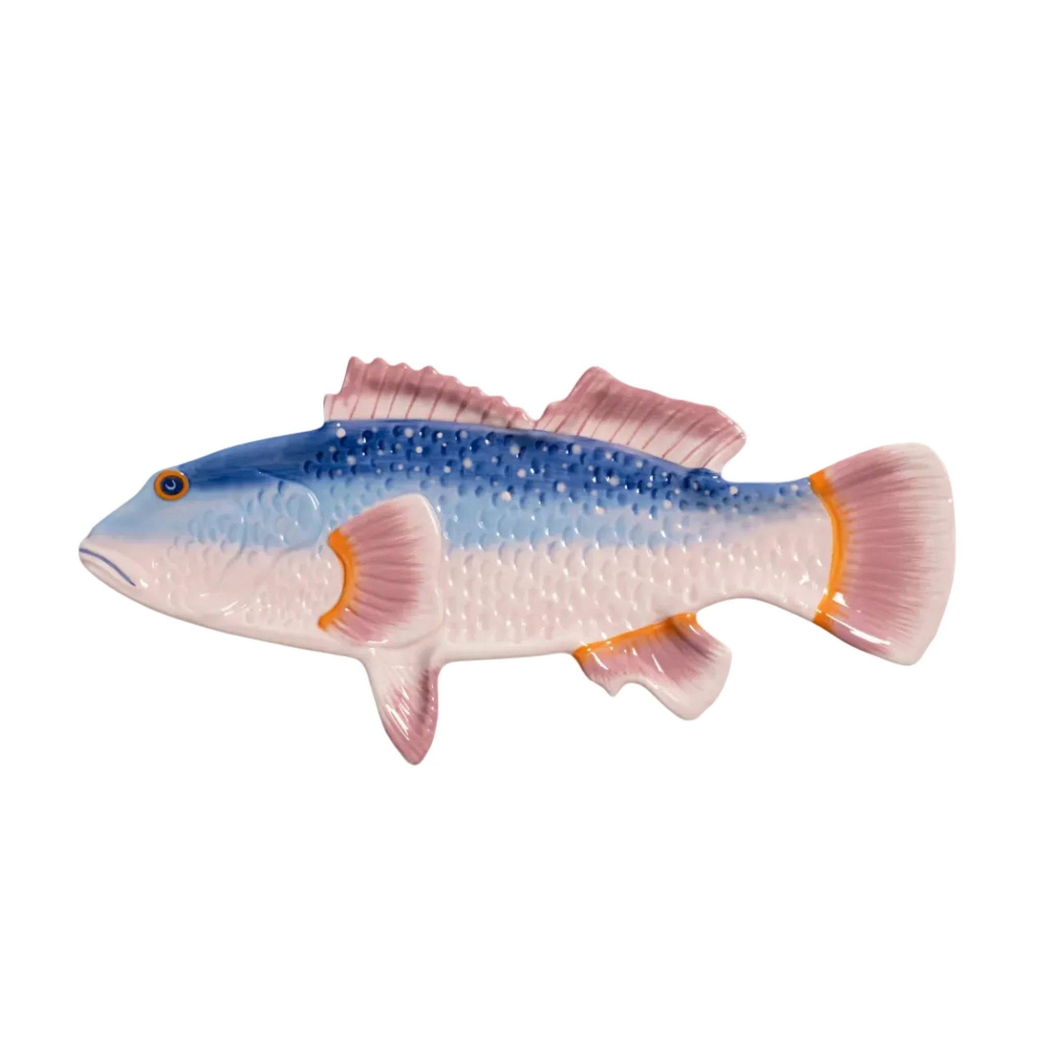 Talerz FISH PERCH różowy z niebieskim