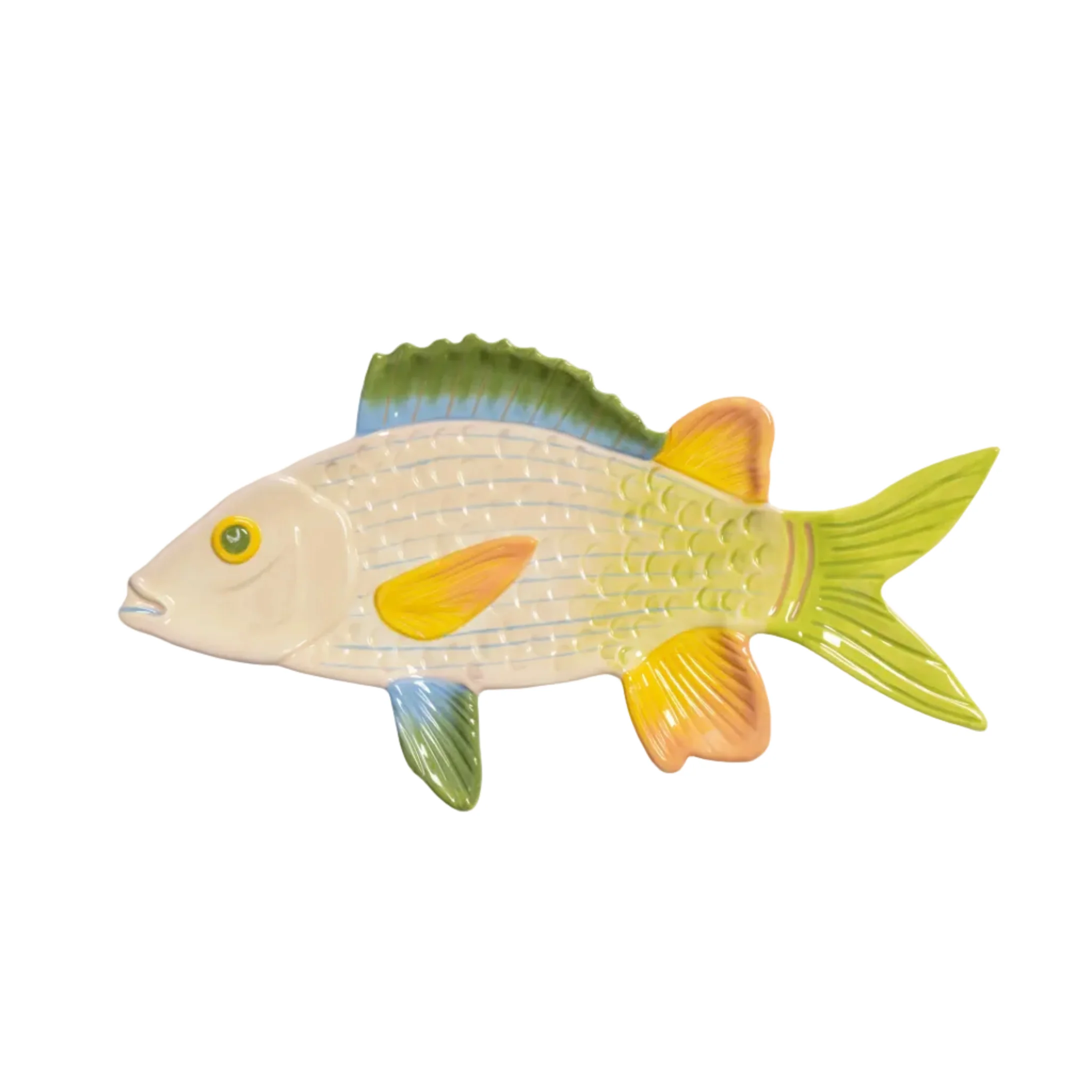 Talerz FISH TRIGGER zielony z żółtym i niebieskim