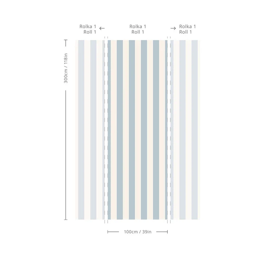 Tapeta flizelinowa w paski BOLD STRIPE OCEAN błękitny z szarym - Image 2
