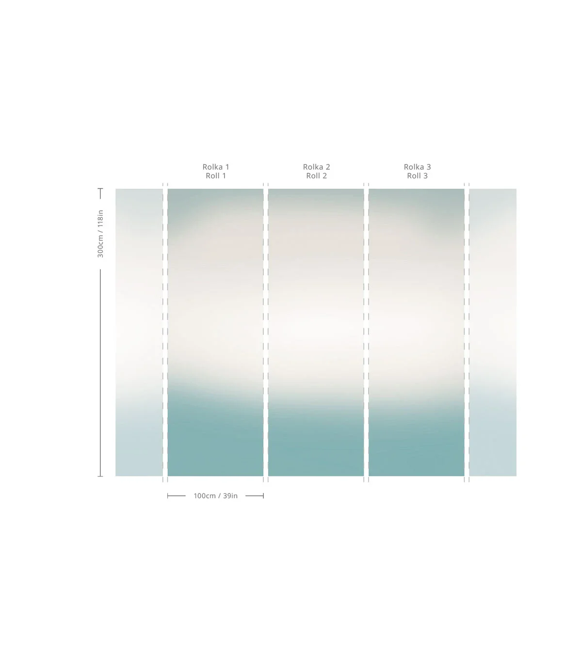 Tapeta gradient OMBRE MARE głęboki błękit z szarym - Image 2