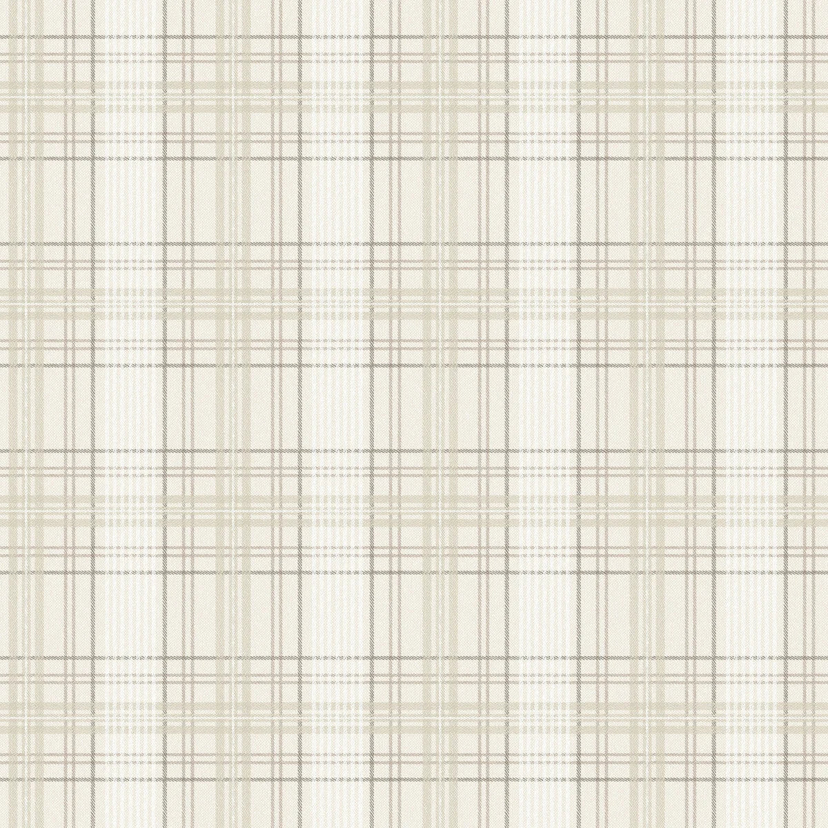 Tapeta z geometrycznym wzorem w szkocką kratkę TAILOR’S TWEED beżowy z białym