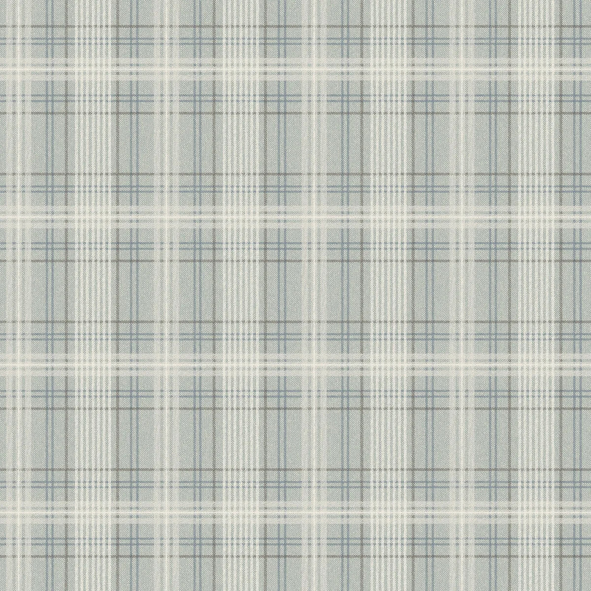 Tapeta z geometrycznym wzorem w szkocką kratkę TAILOR’S TWEED turkusowy z beżowym