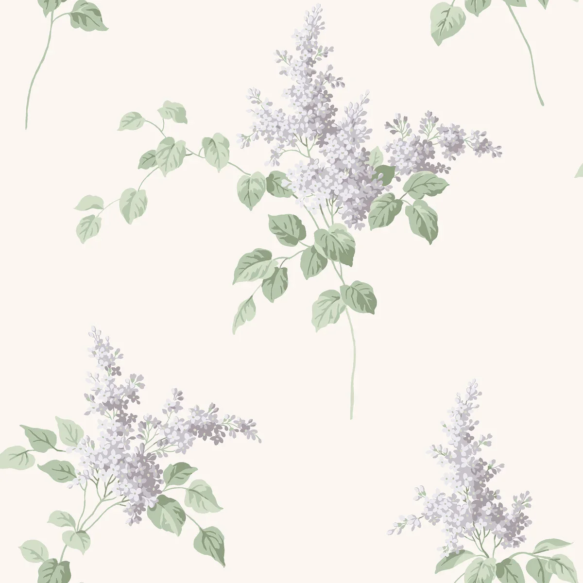 Tapeta z roślinnym wzorem kwiatów LILACS beżowy z fioletowym