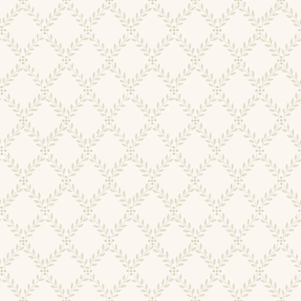 Tapeta z geometrycznym roślinnym wzorem liści TRELLIS LEAVES beżowy