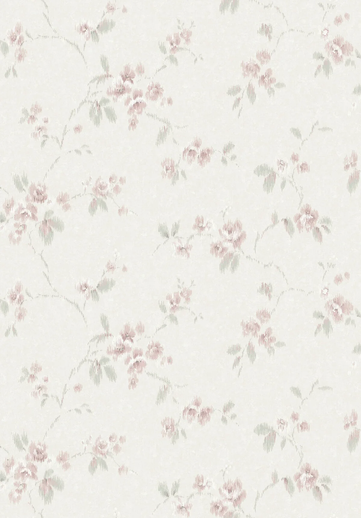 Tapeta flizelinowa papierowa z roślinnym wzorem VINTAGE ROSE złamany biały z różowym - Image 3