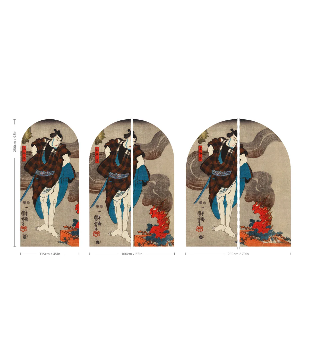 Mural flizelinowy w kształcie łuku SAMURAI SERENITY beżowy - Image 2