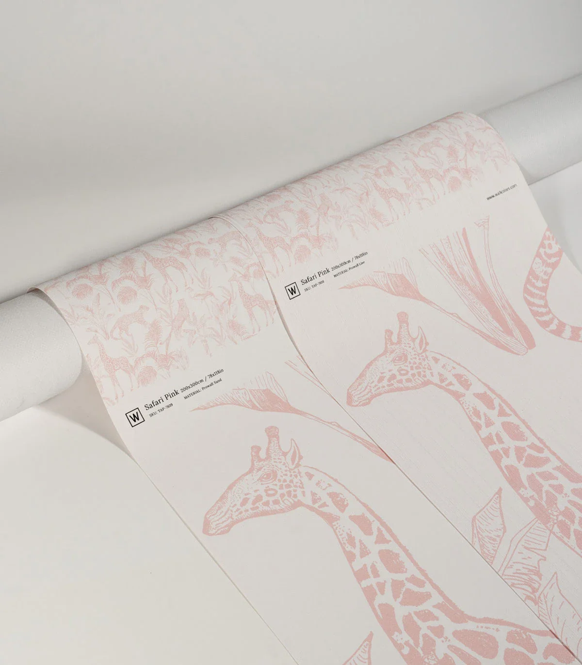 Tapeta z motywem zwierzęcym SAFARI PINK różowy z białym - Image 6