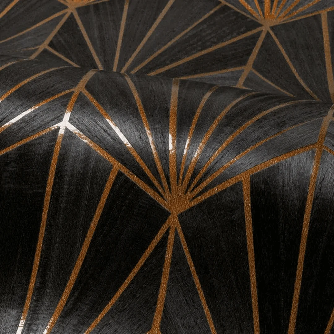 Tapeta fornirowana ze wzorem geometrycznym art deco MYTHIQUE - CARBONE BRONZE ciemnobrązowy - Image 4