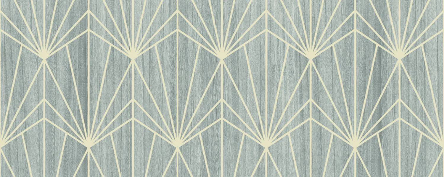 Tapeta fornirowana ze wzorem geometrycznym art deco MYTHIQUE - PIERRE BLEUE PLATINE platynowy niebieski - Image 3