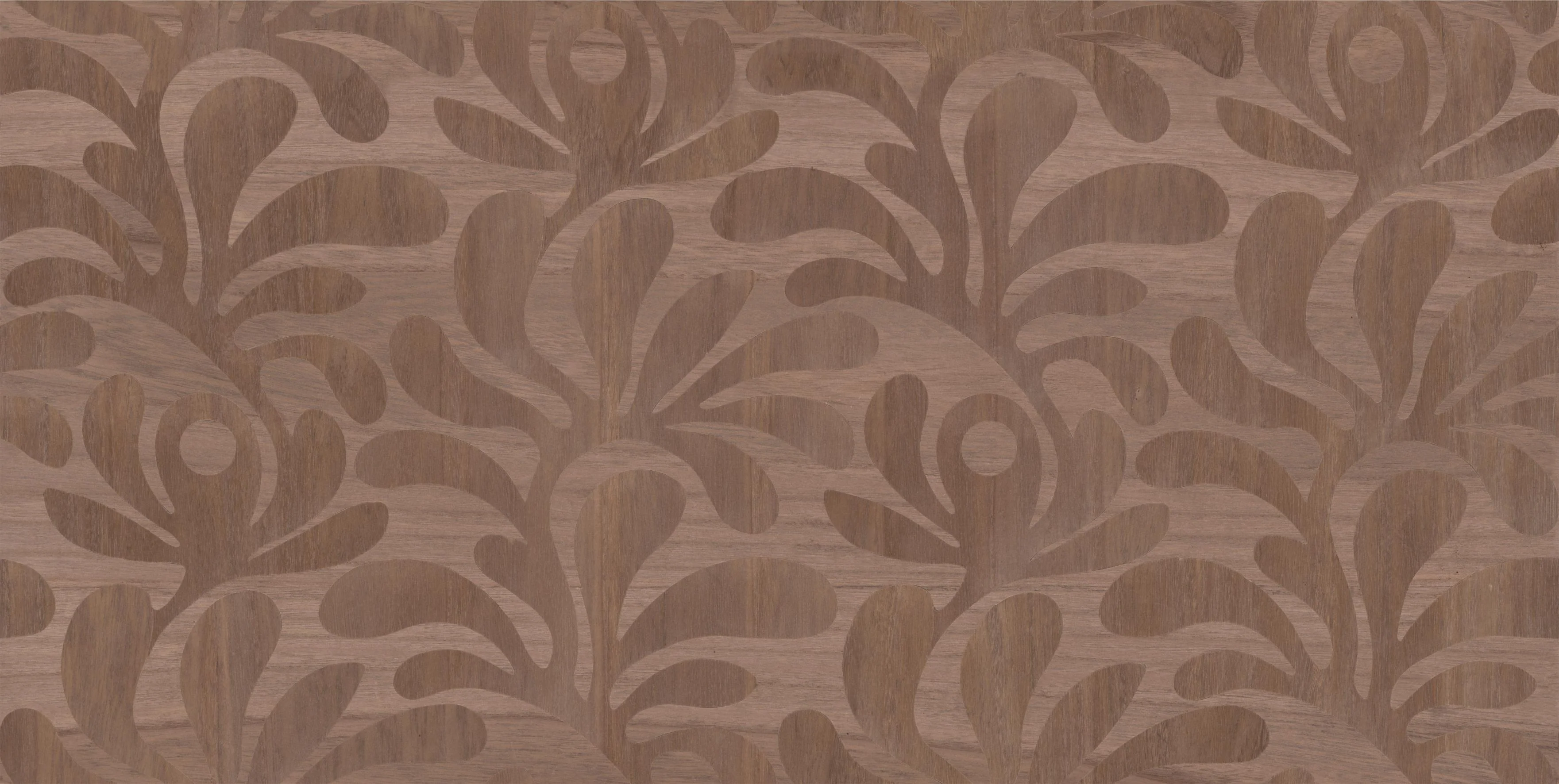 Tapeta fornirowana z motywem roślinnym liści WOODBLOCK BEETLE FERN brązowy - Image 3