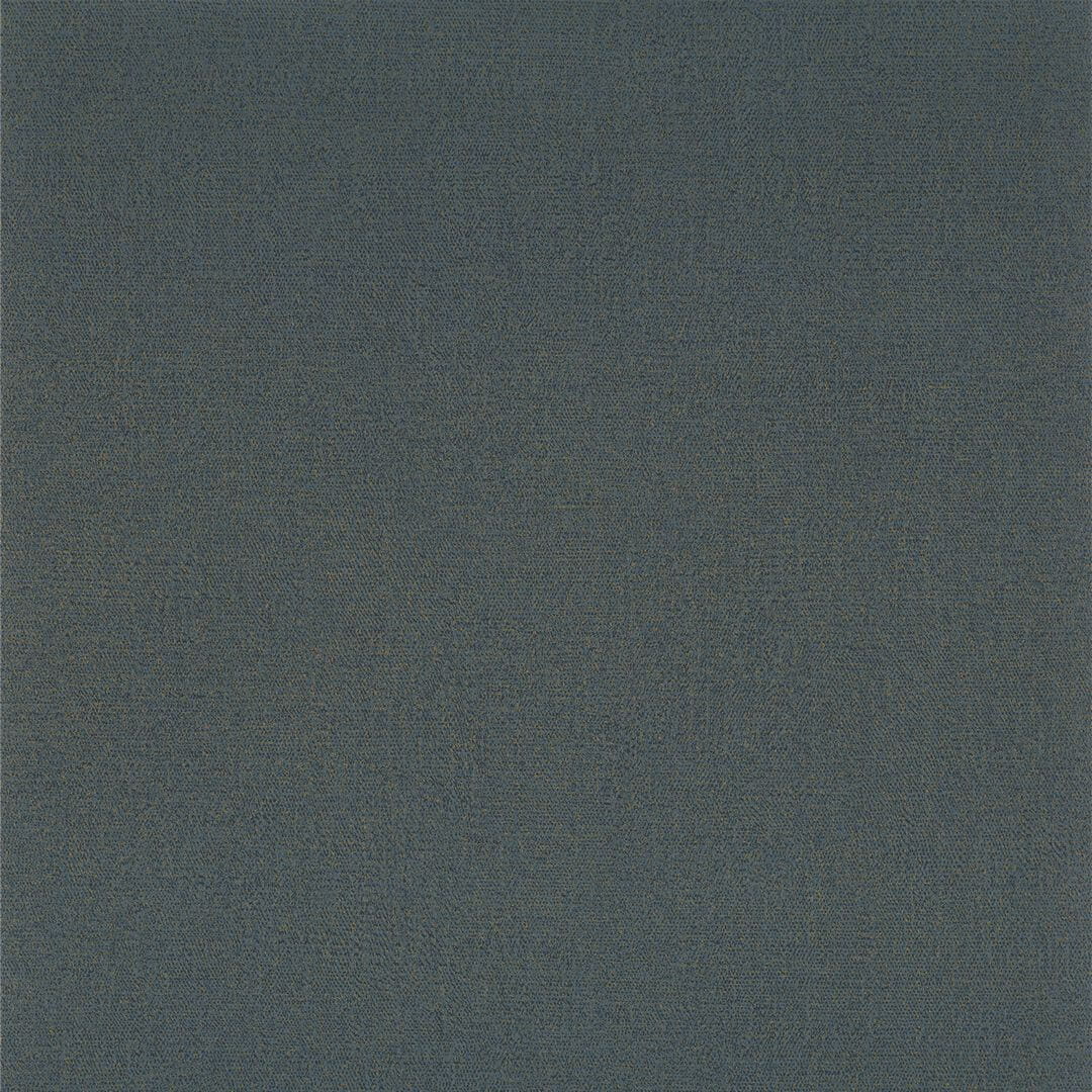 Tapeta gładka matowa z perłowym efektem OCTA - BLEU/DORE ciemny niebieski ze złotym