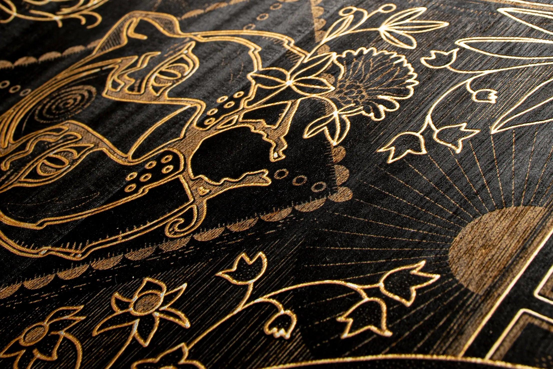 Tapeta fornirowana strukturalna z motywem zwierzęcym GOLDEN TIGER czarny ze złotym - Image 5
