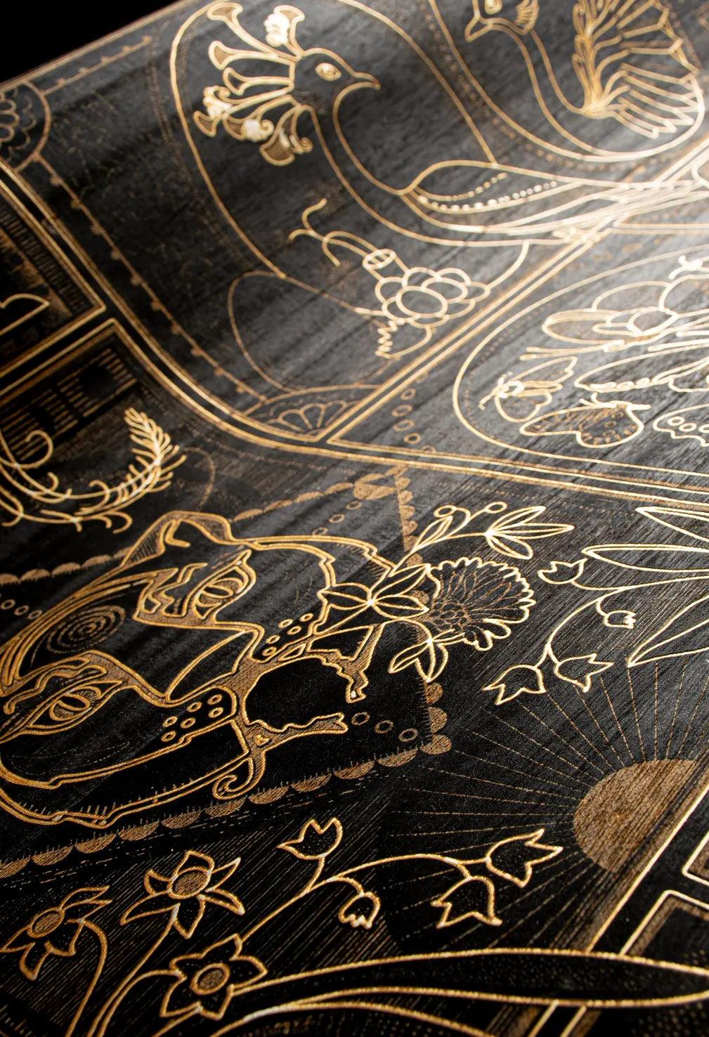 Tapeta fornirowana strukturalna z motywem zwierzęcym GOLDEN TIGER czarny ze złotym - Image 6