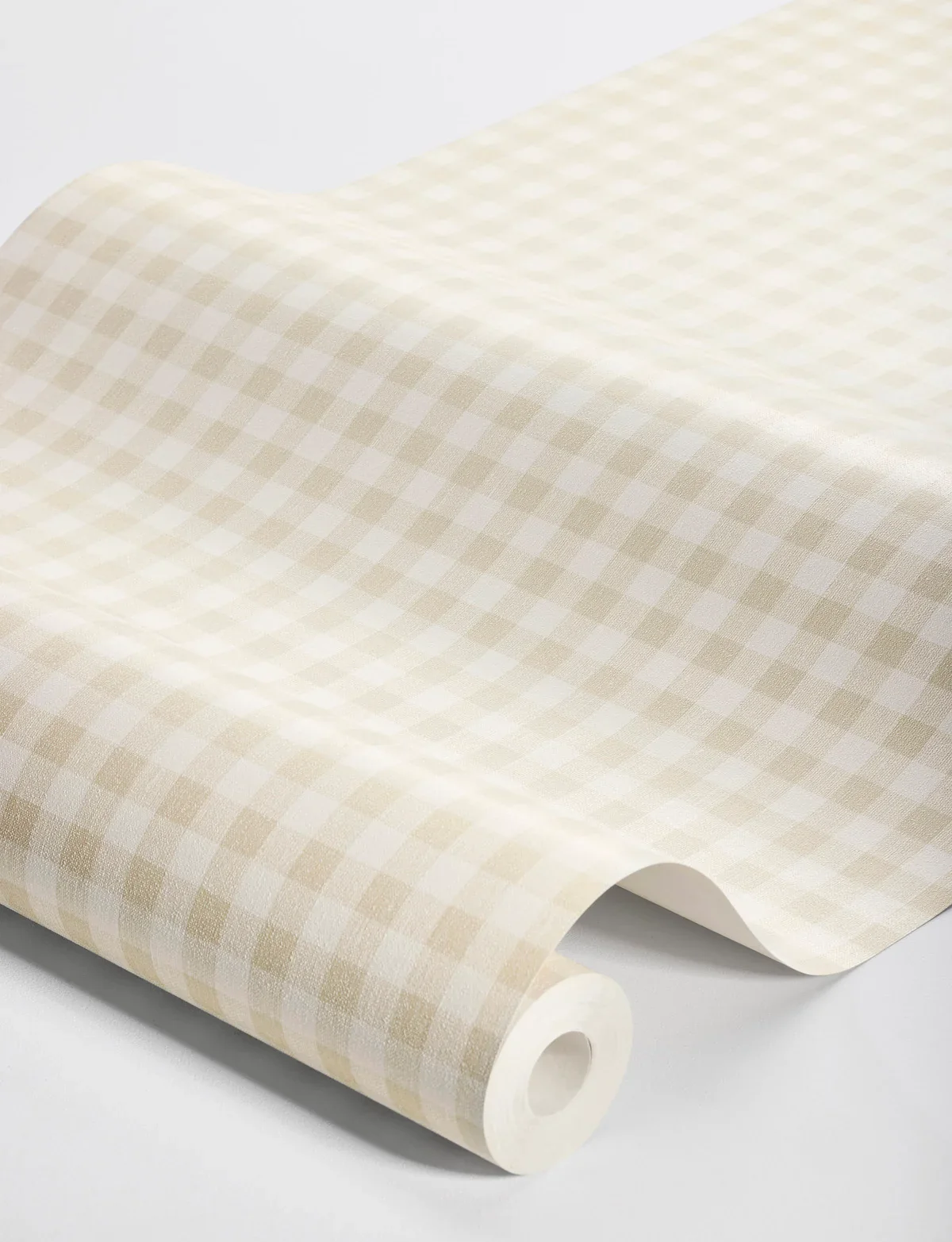 Tapeta strukturalna imitująca len w kratkę PICNIC CHECK beżowy - Image 3