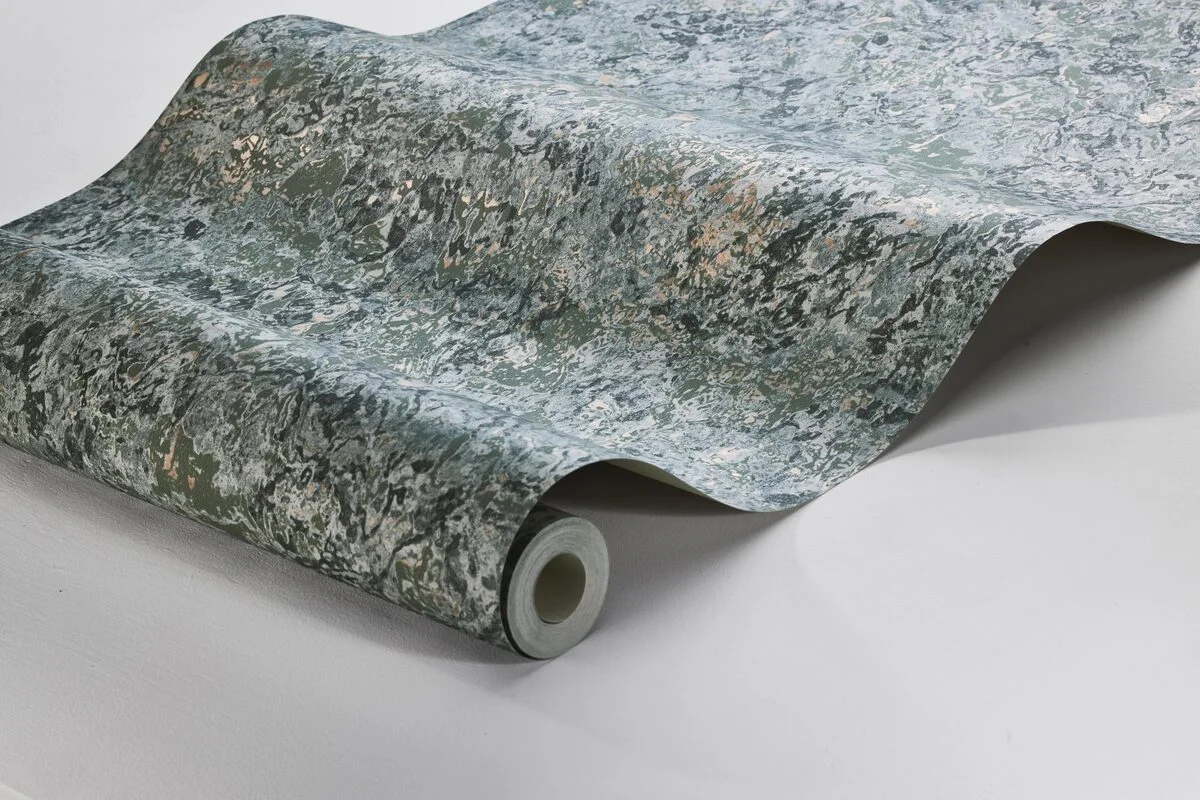 Tapeta imitująca marmur TRAVERTINE zgaszony zielony - Image 5