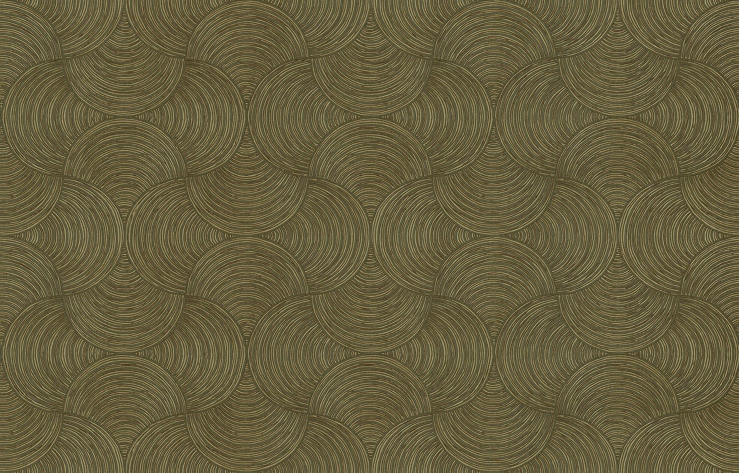 Tapeta strukturalna metaliczna z geometrycznym wzorem METEORE - KAKI/BRONZE ciemnozielony z brązem - Image 3