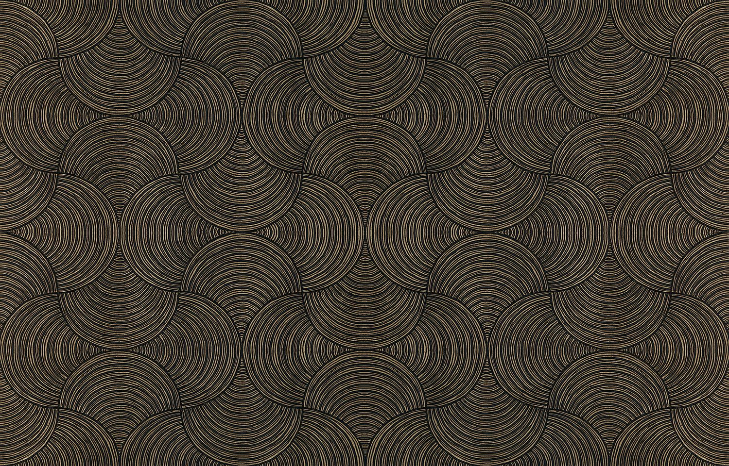 Tapeta strukturalna metaliczna z geometrycznym wzorem METEORE - NOIR/DORÉ czarny ze złotym - Image 3