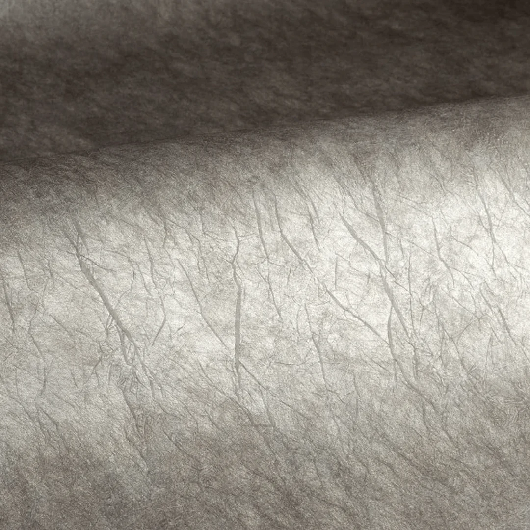 Tapeta tekstylna strukturalna metaliczna z marszczeniami OXEA - GRIS NUAGE ARGENTÉ srebrzysty z szarym
