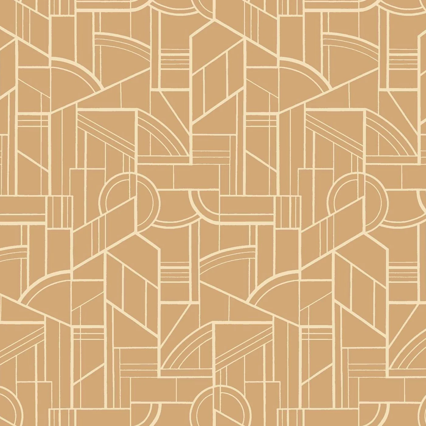Tapeta metaliczna z geometrycznym wzorem CINÉTIQUE - NUDE ciepły beżowy