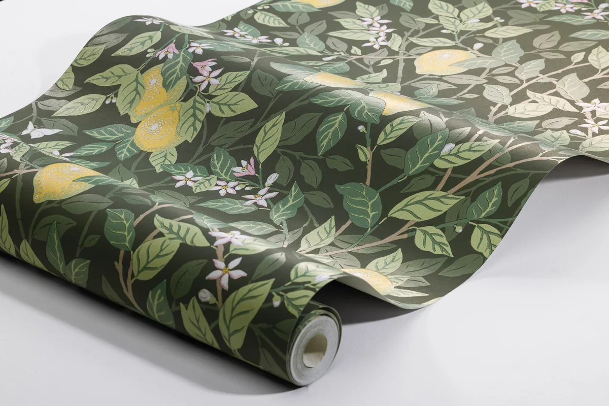 Tapeta flizelinowa papierowa z roślinnym wzorem CITRONTRÄD zielony z żółtym - Image 3