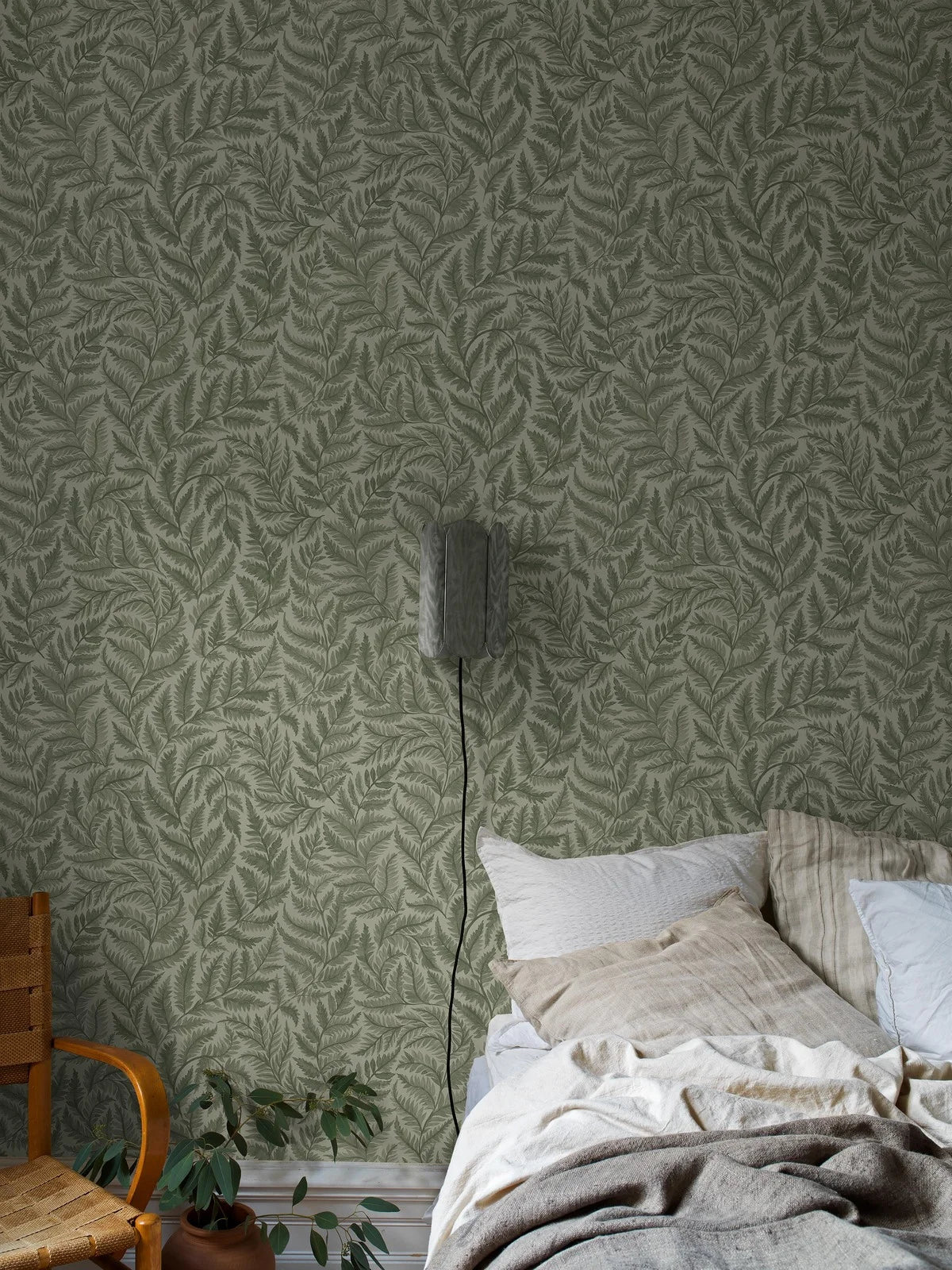 Tapeta flizelinowa papierowa z roślinnym wzorem FERNS zielony - Image 2