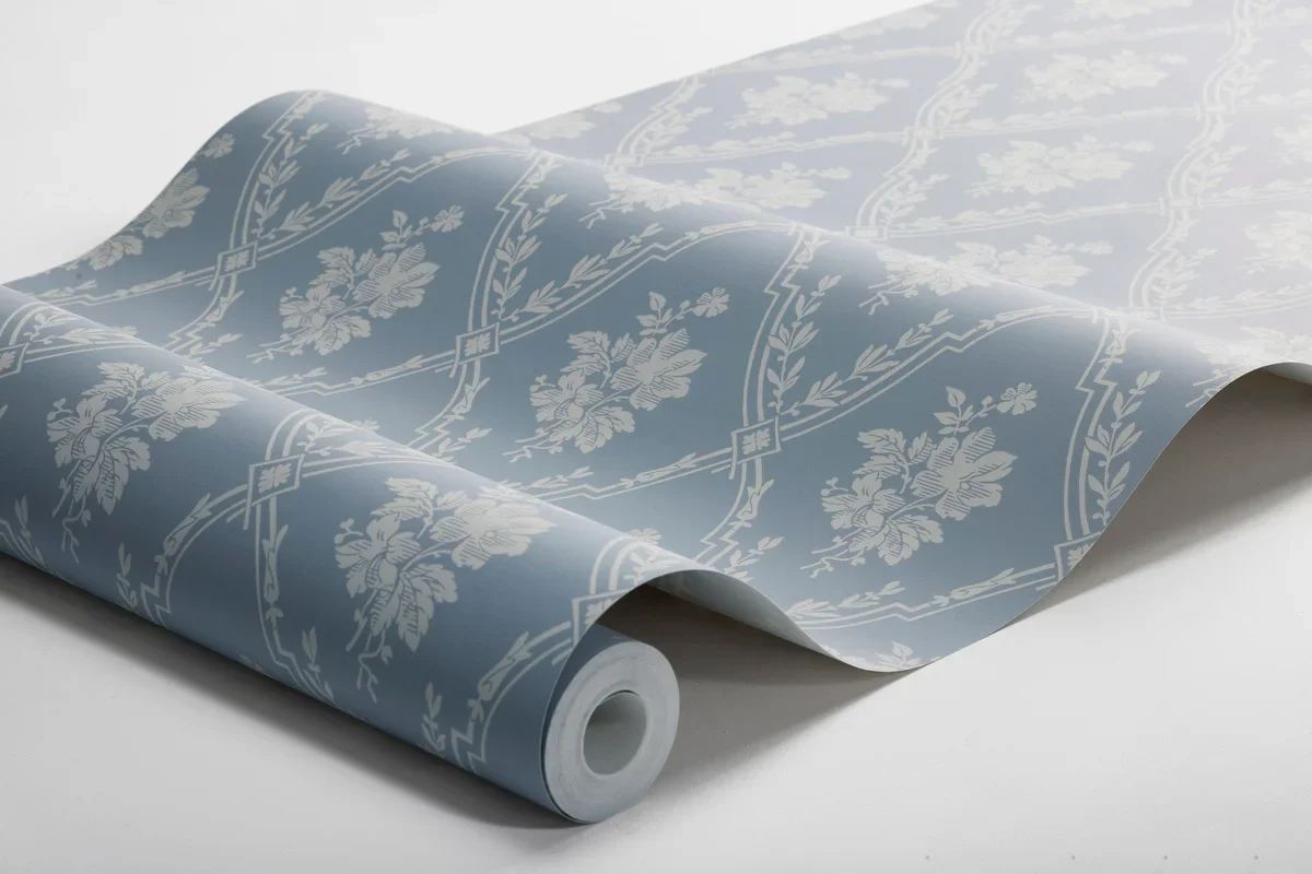 Tapeta flizelinowa papierowa z roślinnym wzorem VÄSTIGÅRN niebieski - Image 4