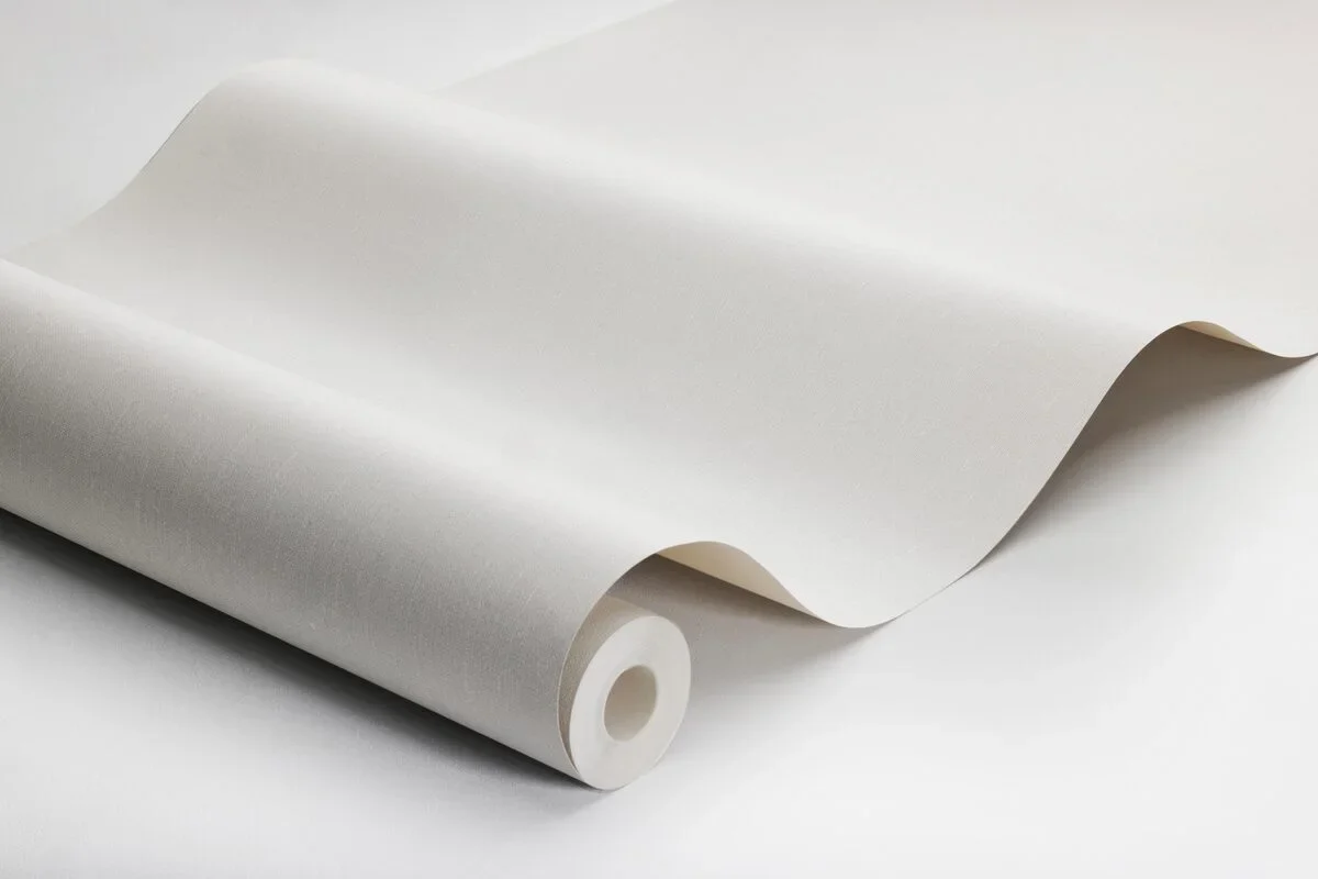 Tapeta strukturalna imitująca len LINEN - AIRY GREY jasny szary - Image 3