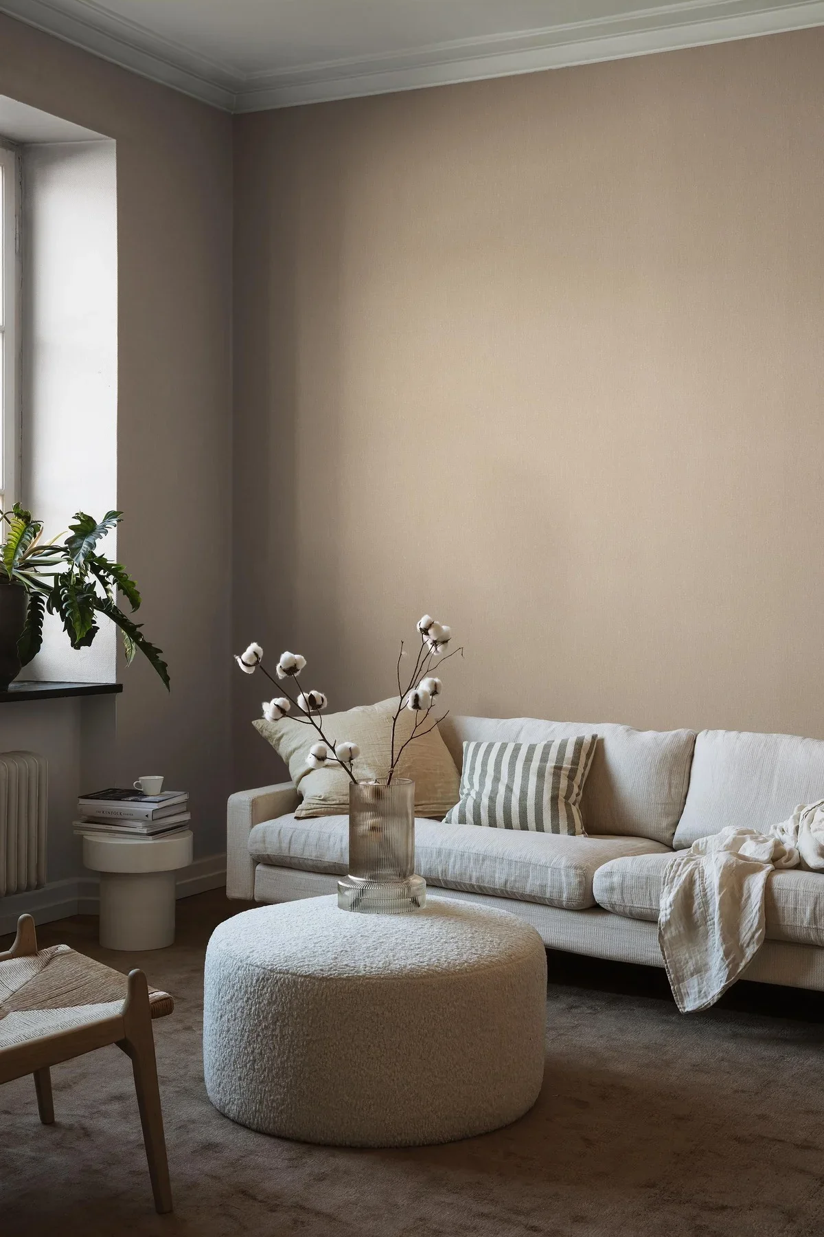 Tapeta strukturalna imitująca len LINEN - GOLDEN LINEN złoty beżowy - Image 4