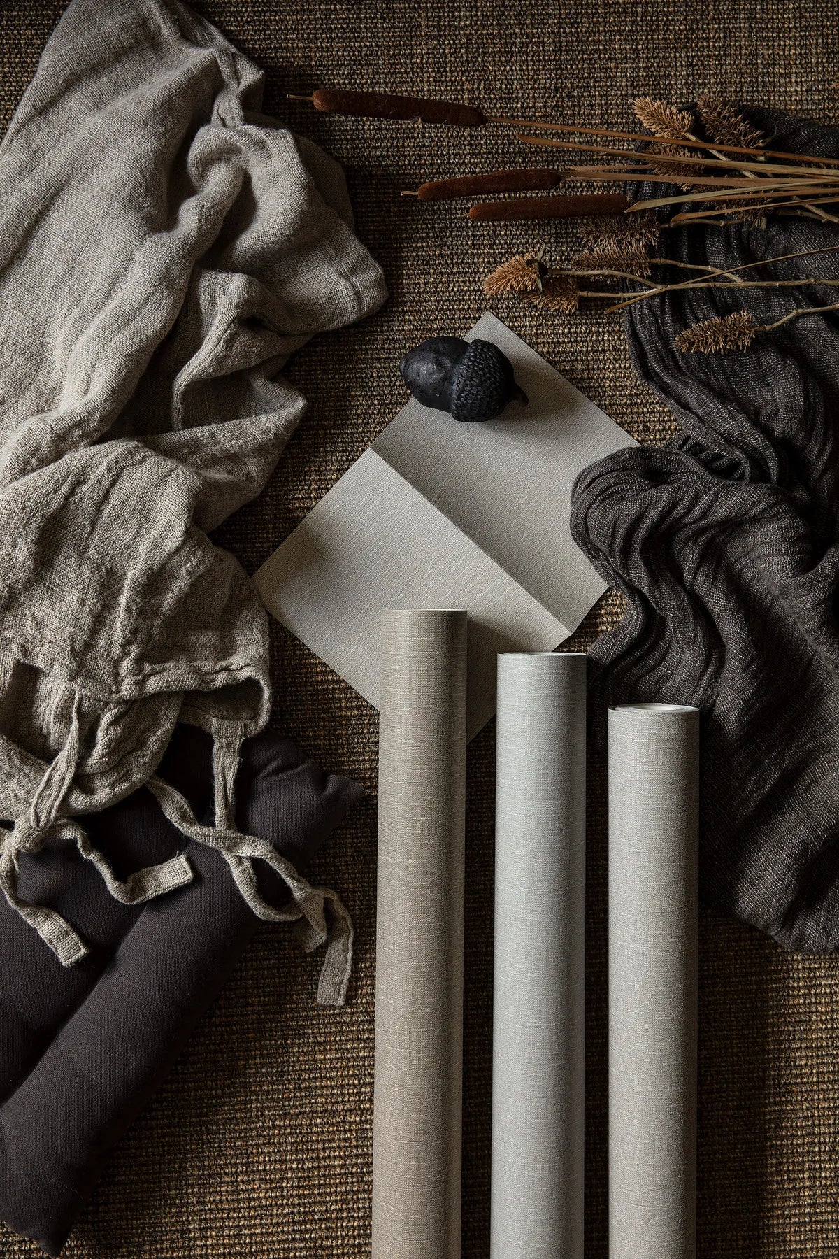 Tapeta strukturalna imitująca len LINEN - MUSCOT LINEN jasny brązowy - Image 10