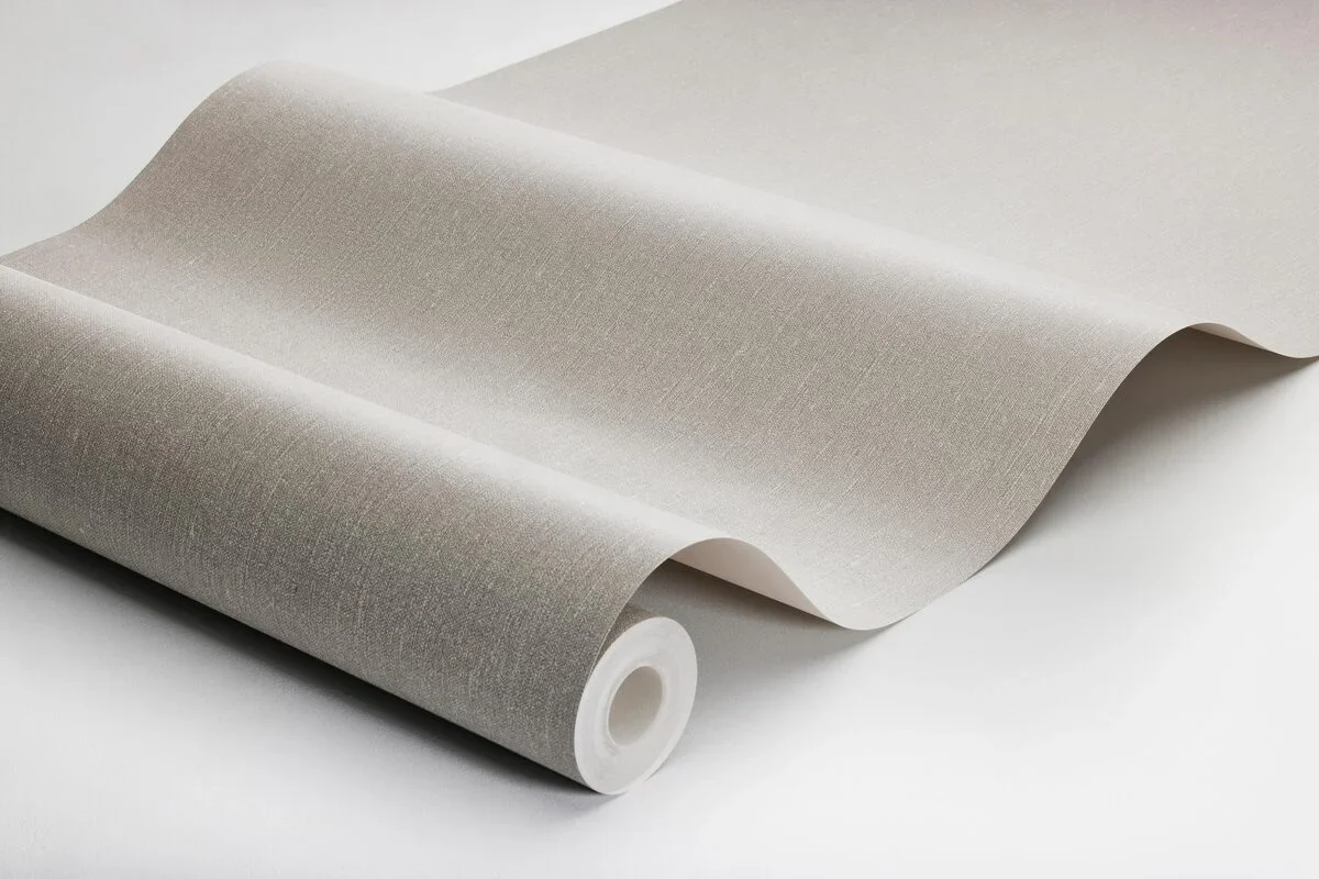 Tapeta strukturalna imitująca len LINEN - NATURAL LINEN ciemnobeżowy - Image 4