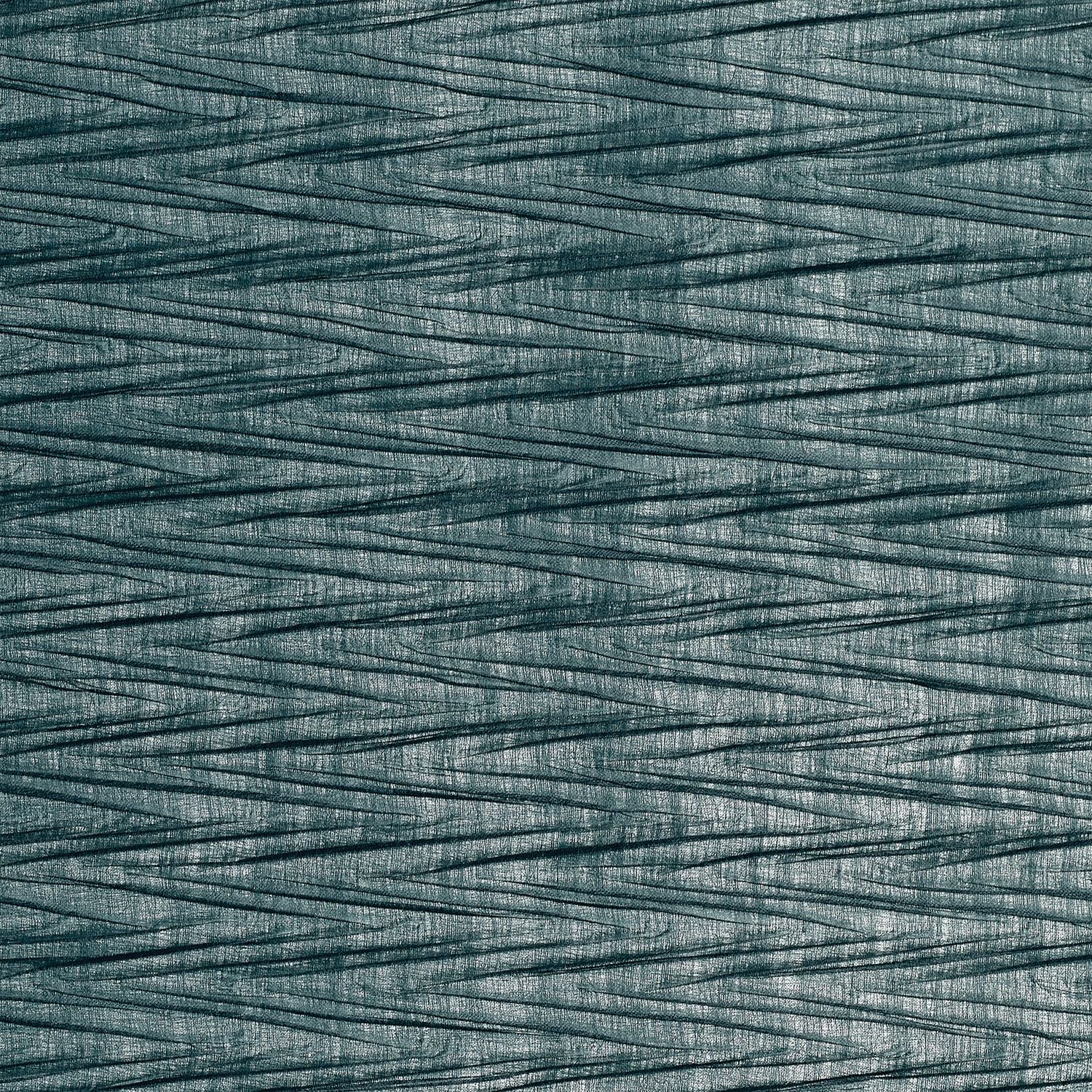 Tapeta tekstylna strukturalna metalizująca z motywem geometrycznym THÉIA turkusowy