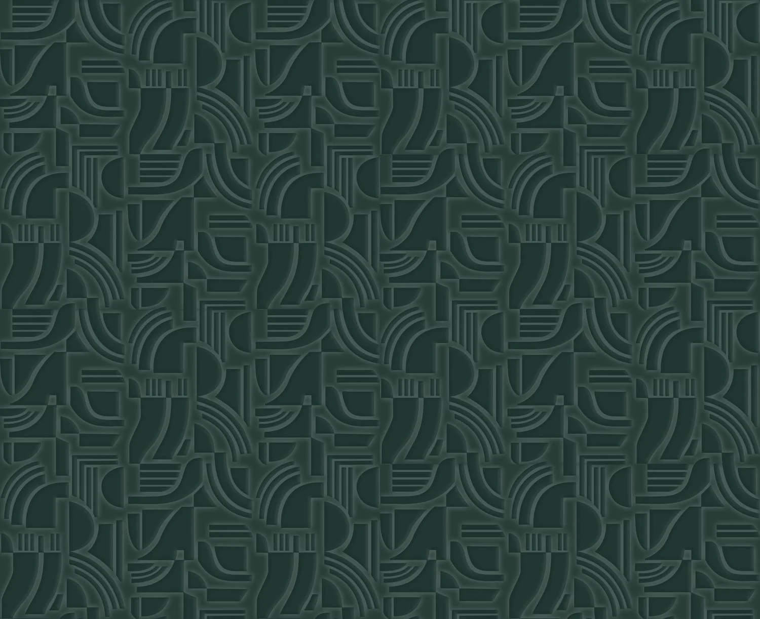 Tapeta tekstylna strukturalna z geometrycznym wzorem ARCANE - VERT IMPÉRIAL cesarska zieleń - Image 3