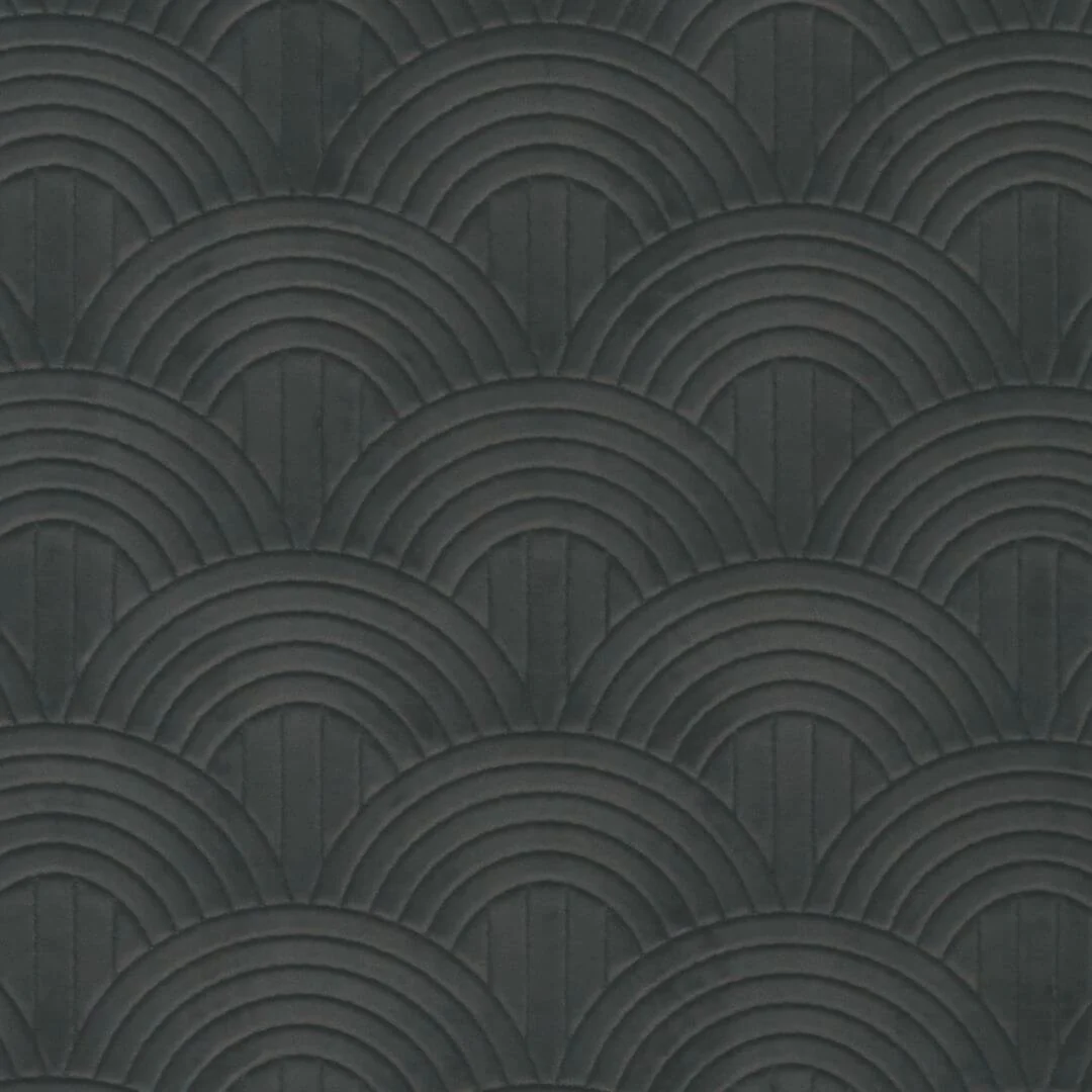 Tapeta tekstylna strukturalna z geometrycznym wzorem łuków VOLUTIS - ANTHRACITE antracytowy