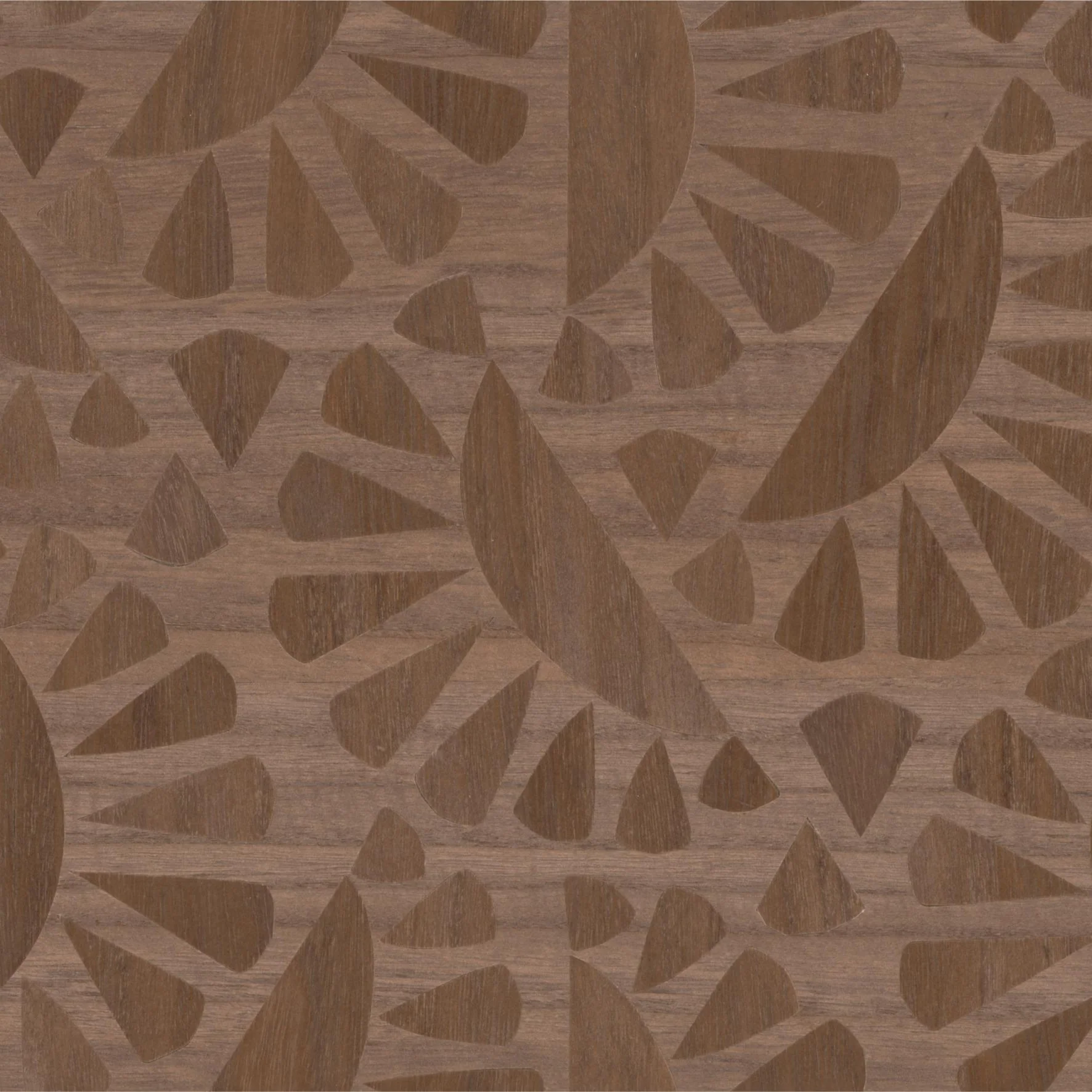 Tapeta fornirowana z geometrycznym wzorem WOODBLOCK BEETLE FLORA brązowy