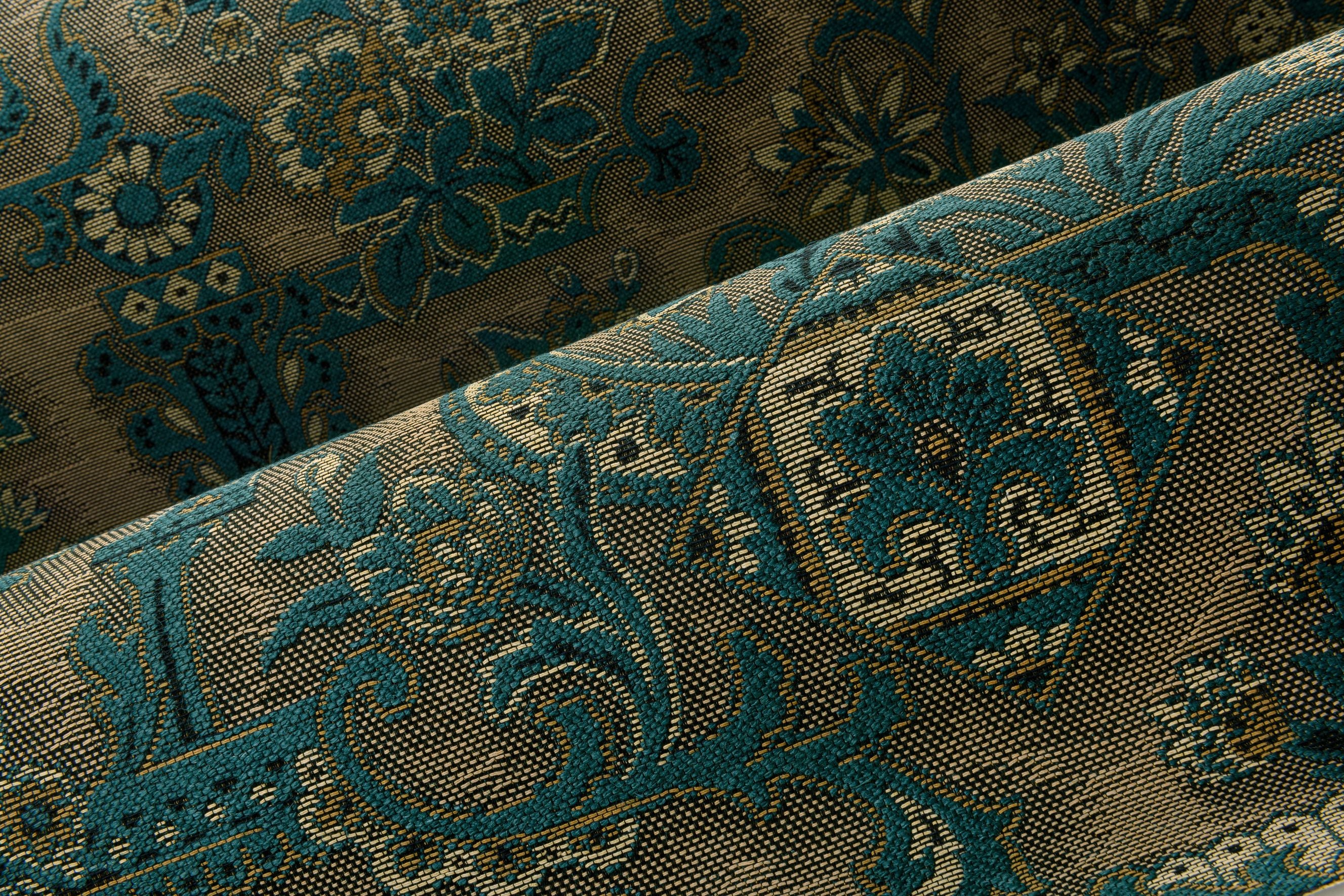 Tapeta tekstylna z motywem roślinnym BROCADE czerwony z brązowym - Image 6