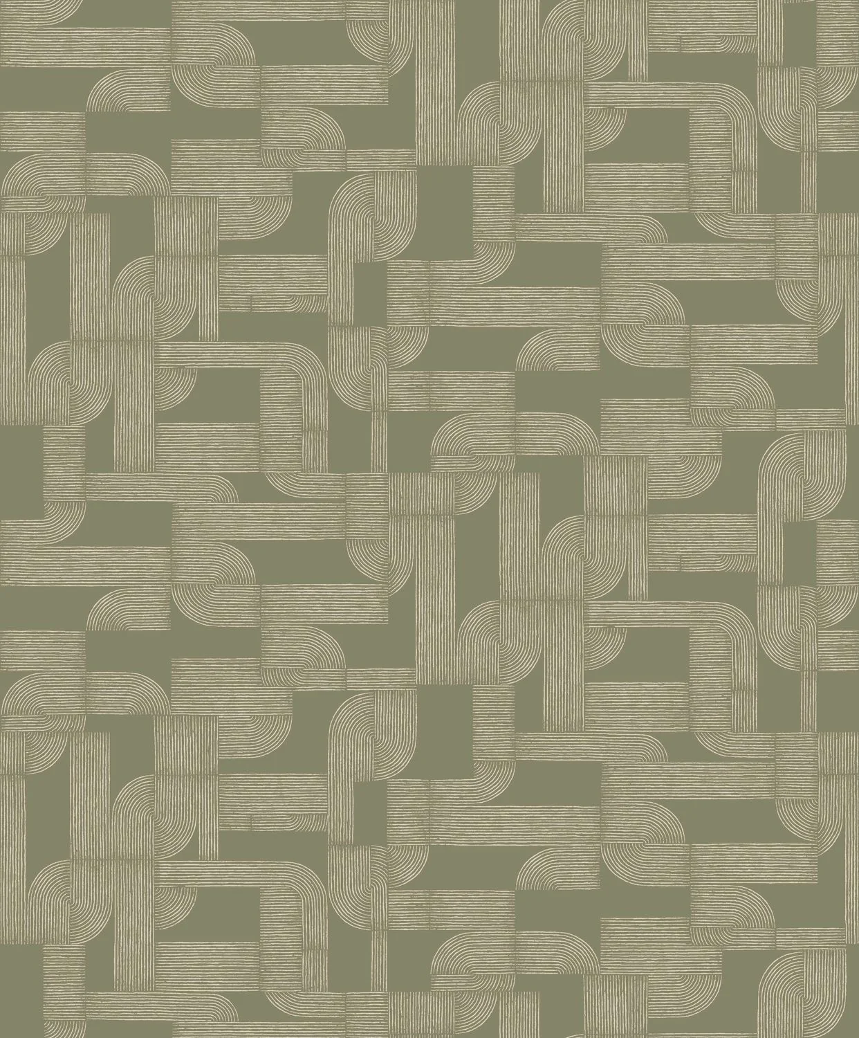 Tapeta z geometrycznym wzorem HECTOR - VERT zgaszony zielony - Image 3