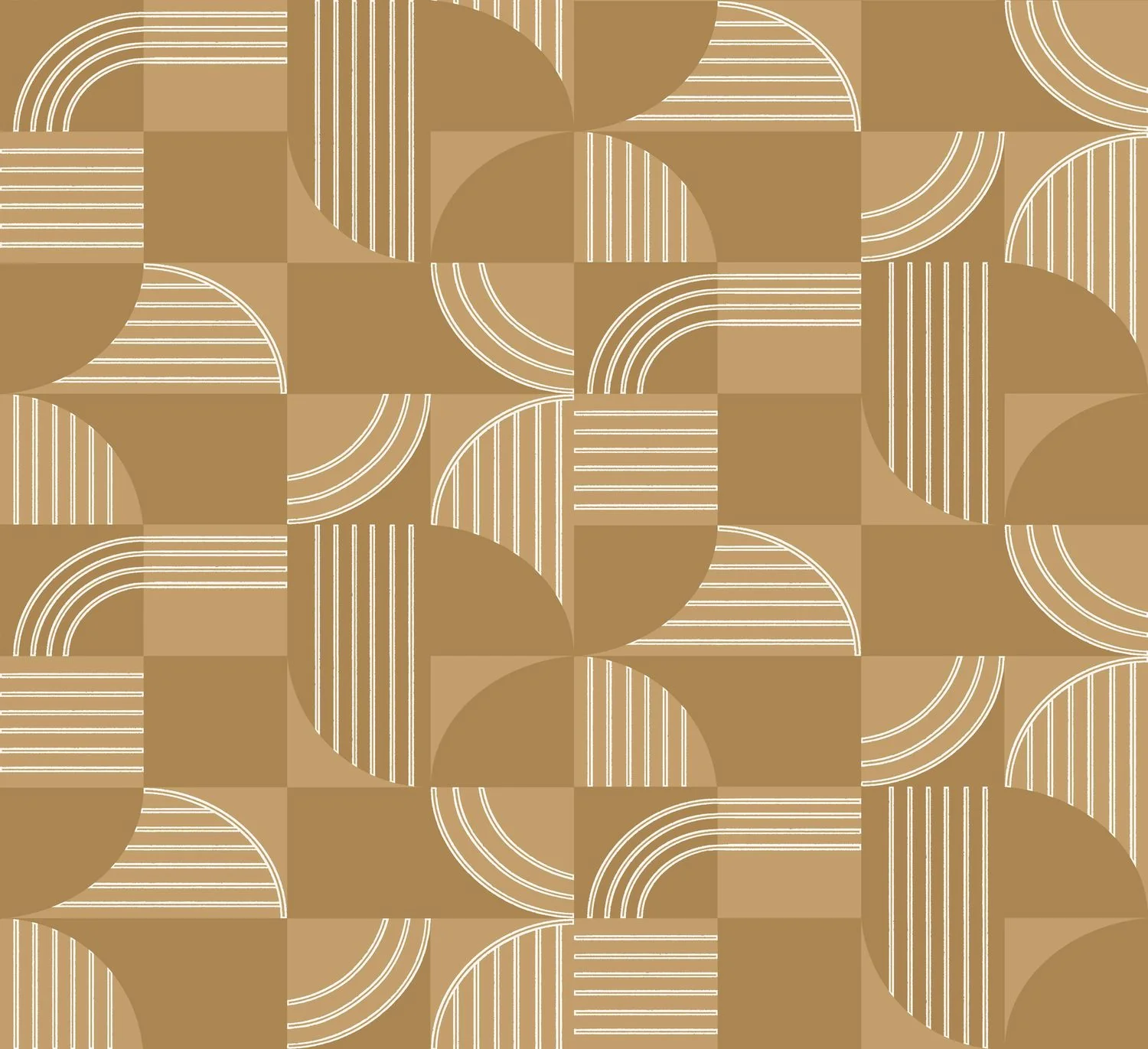 Tapeta flizelinowa z geometrycznym wzorem ANNÉES 30 - MORDORÉ karmelowy brązowy - Image 4
