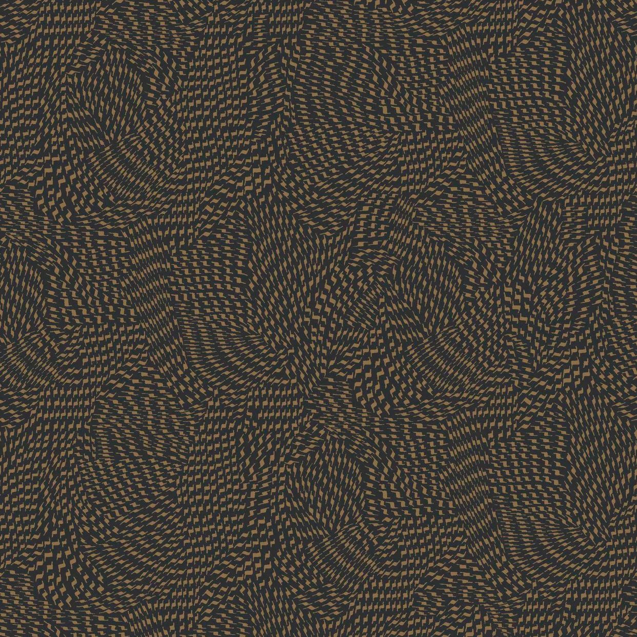 Tapeta z abstrakcyjnym wzorem PASSY - NOIR/CAMEL czarny z beżowym
