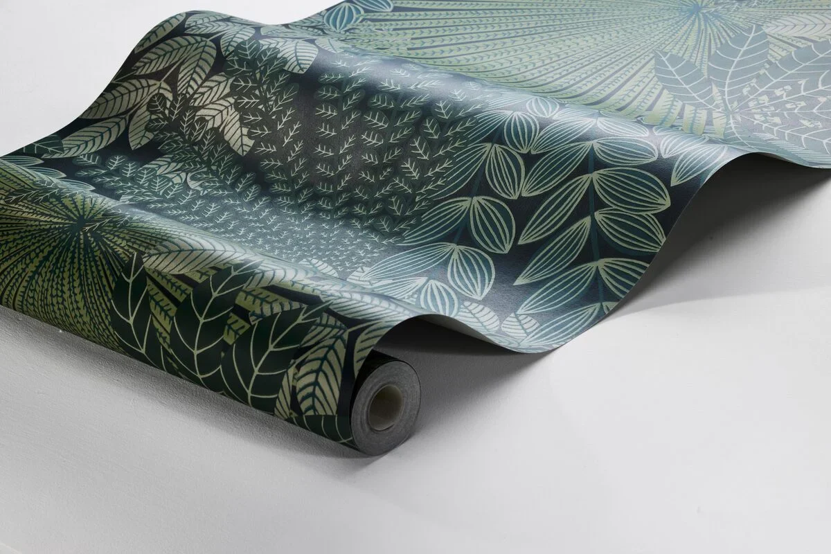 Tapeta z motywem roślinnym liści VELVET LEAVES zielony - Image 3
