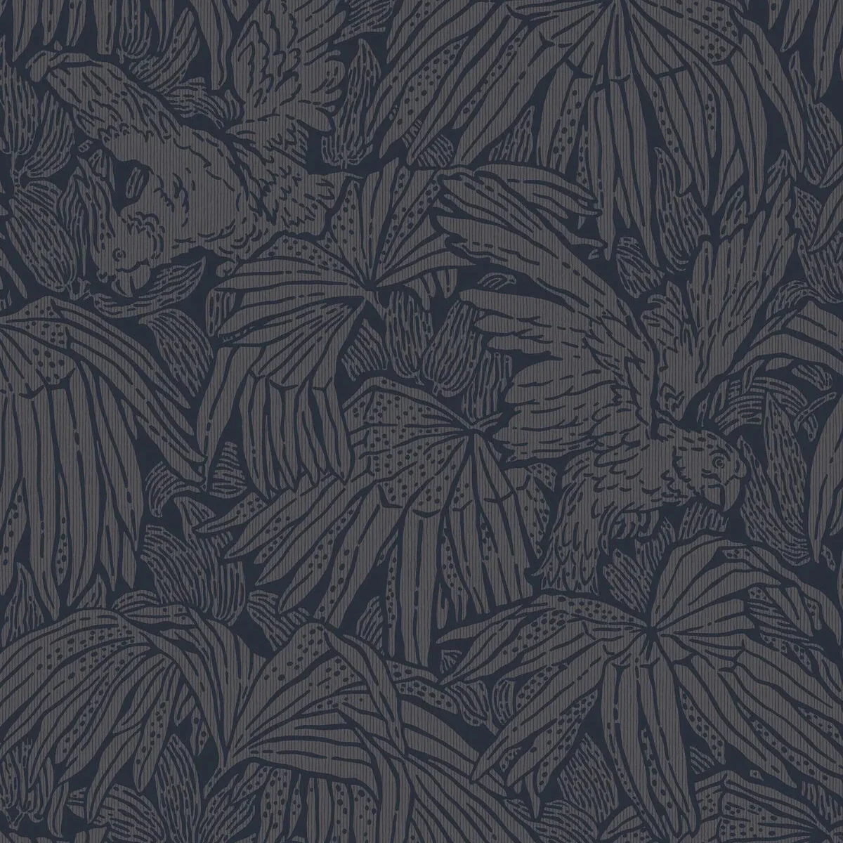Tapeta z motywem zwierzęcym HIDDEN PARROT granatowy