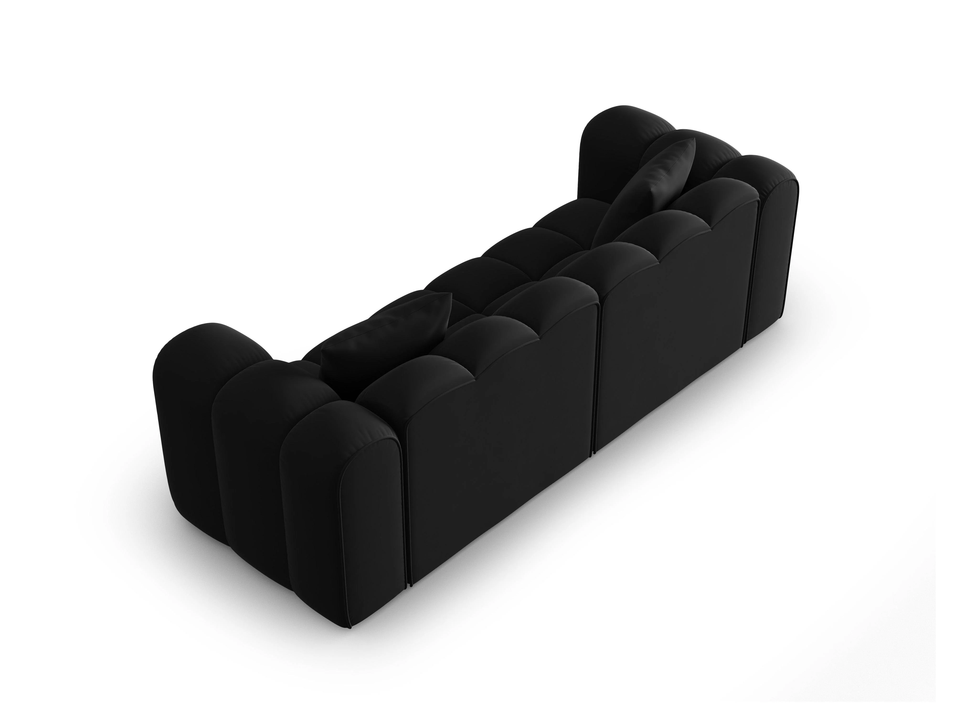 Sofa aksamitna 3-osobowa HALLEY czarny - Image 4