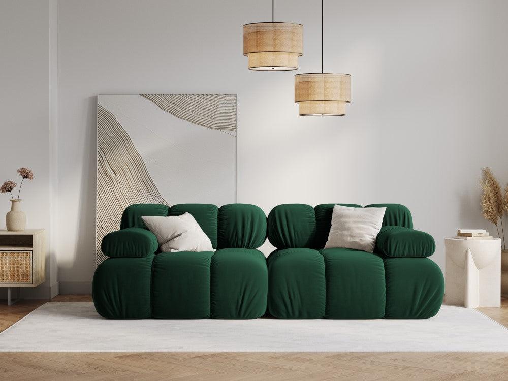 Sofa aksamitna 2-osobowa TROPEA butelkowa zieleń - Image 8