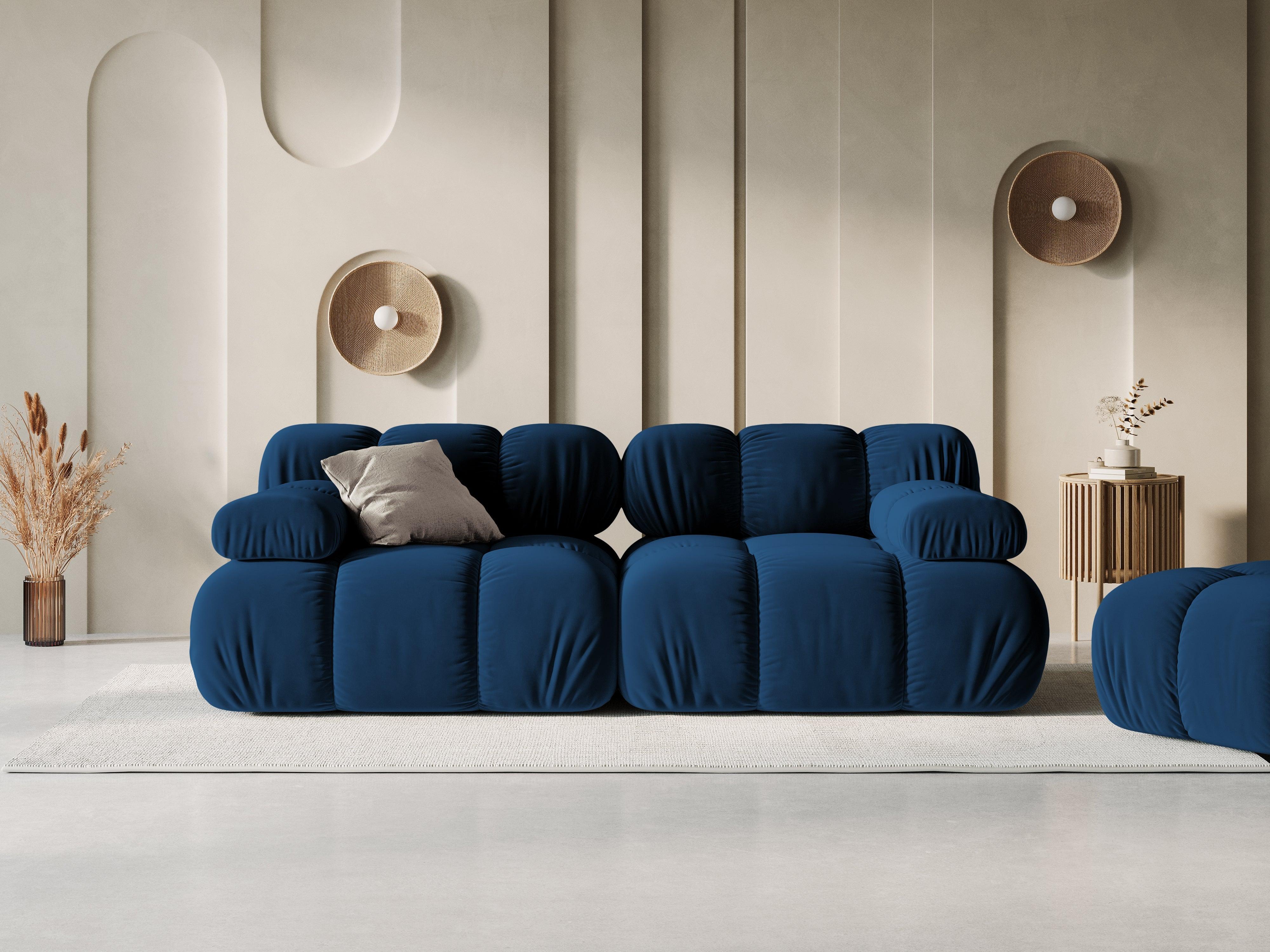 Sofa aksamitna 2-osobowa TROPEA granat królewski - Image 2
