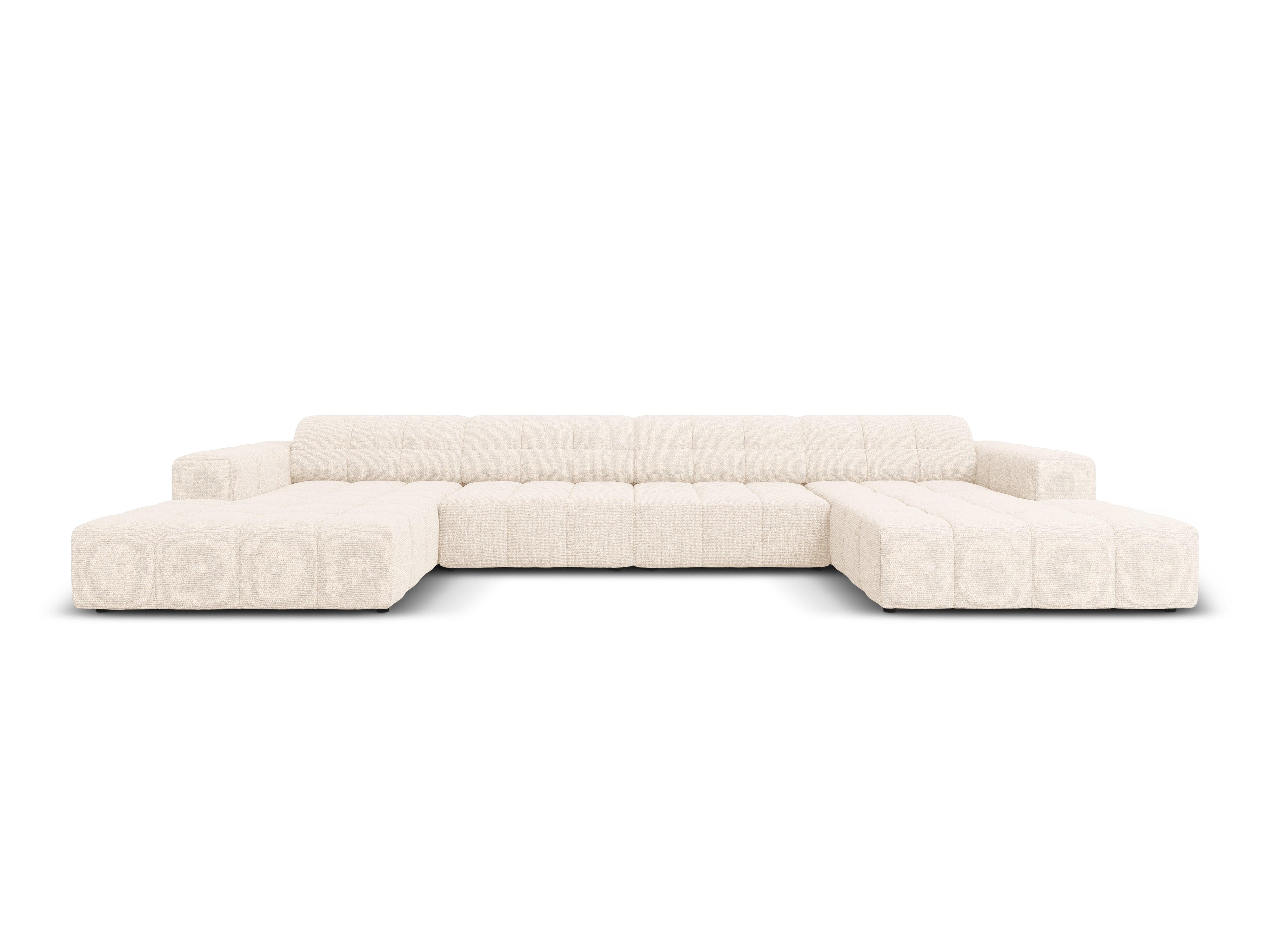 Sofa panoramiczna 6-osobowa CHICAGO jasnobeżowy szenil - Image 3