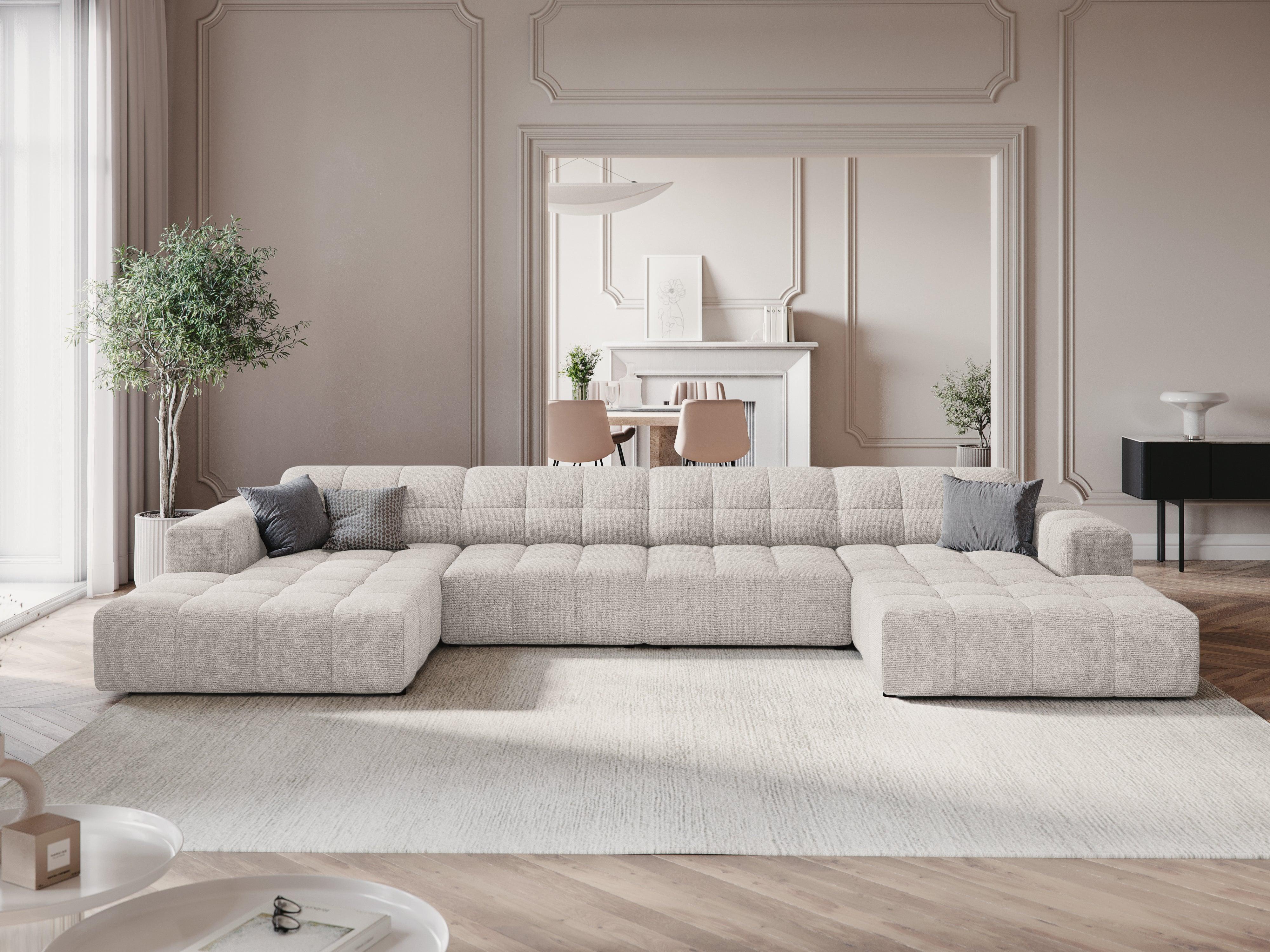 Sofa panoramiczna 6-osobowa CHICAGO jasnoszary szenil - Image 2