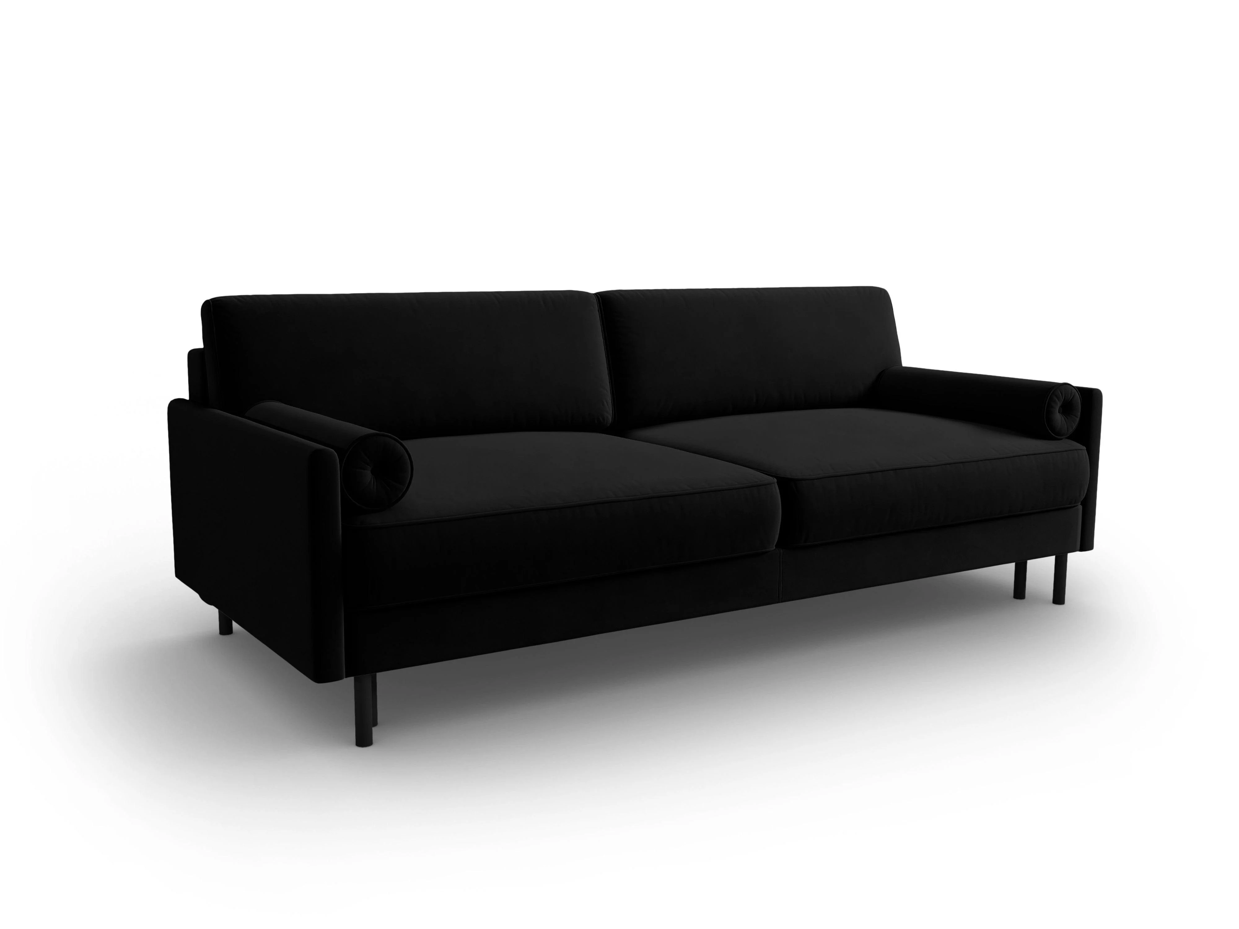 Sofa aksamitna z funkcją spania SCOTT czarny