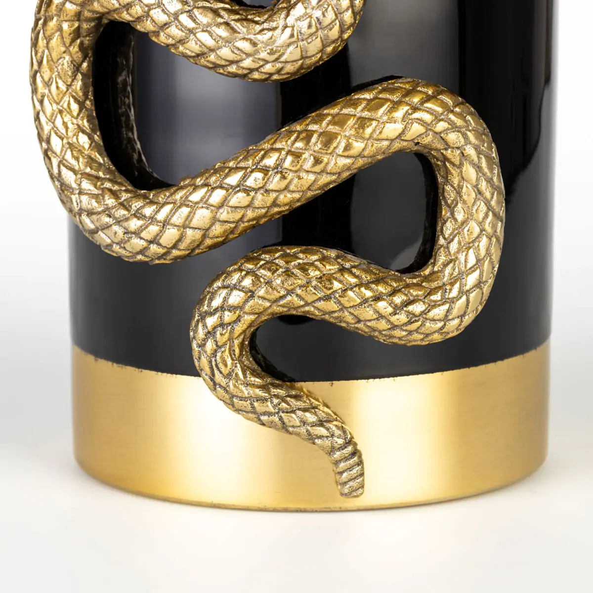 Wazon NEVER HURT A SNAKE VASE czarny ze złotym - Image 5